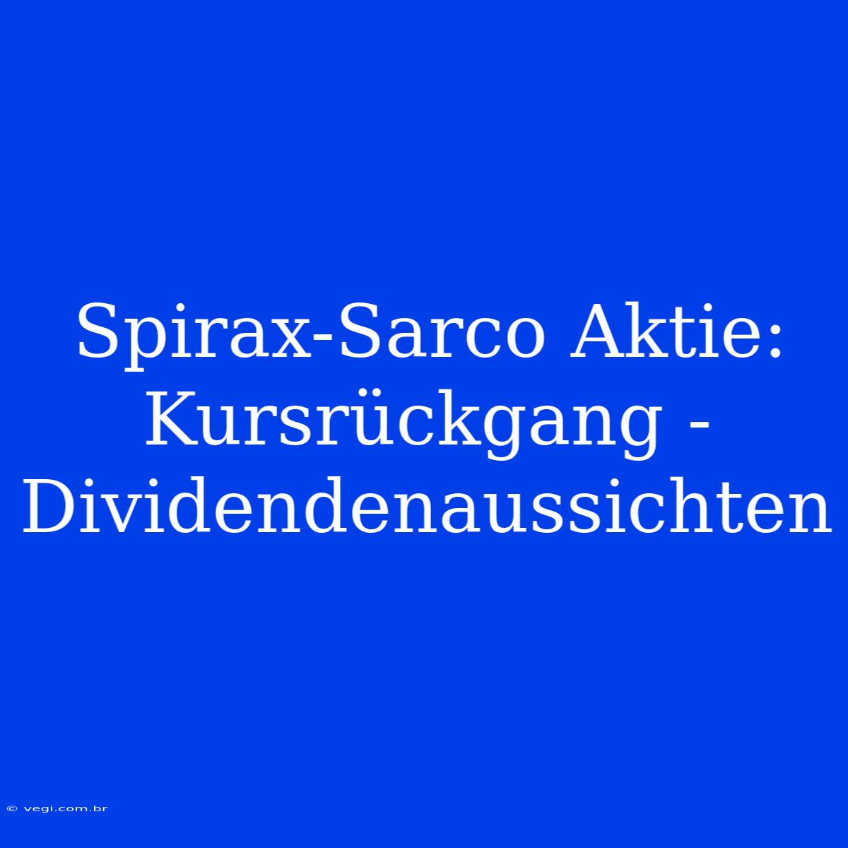 Spirax-Sarco Aktie: Kursrückgang - Dividendenaussichten