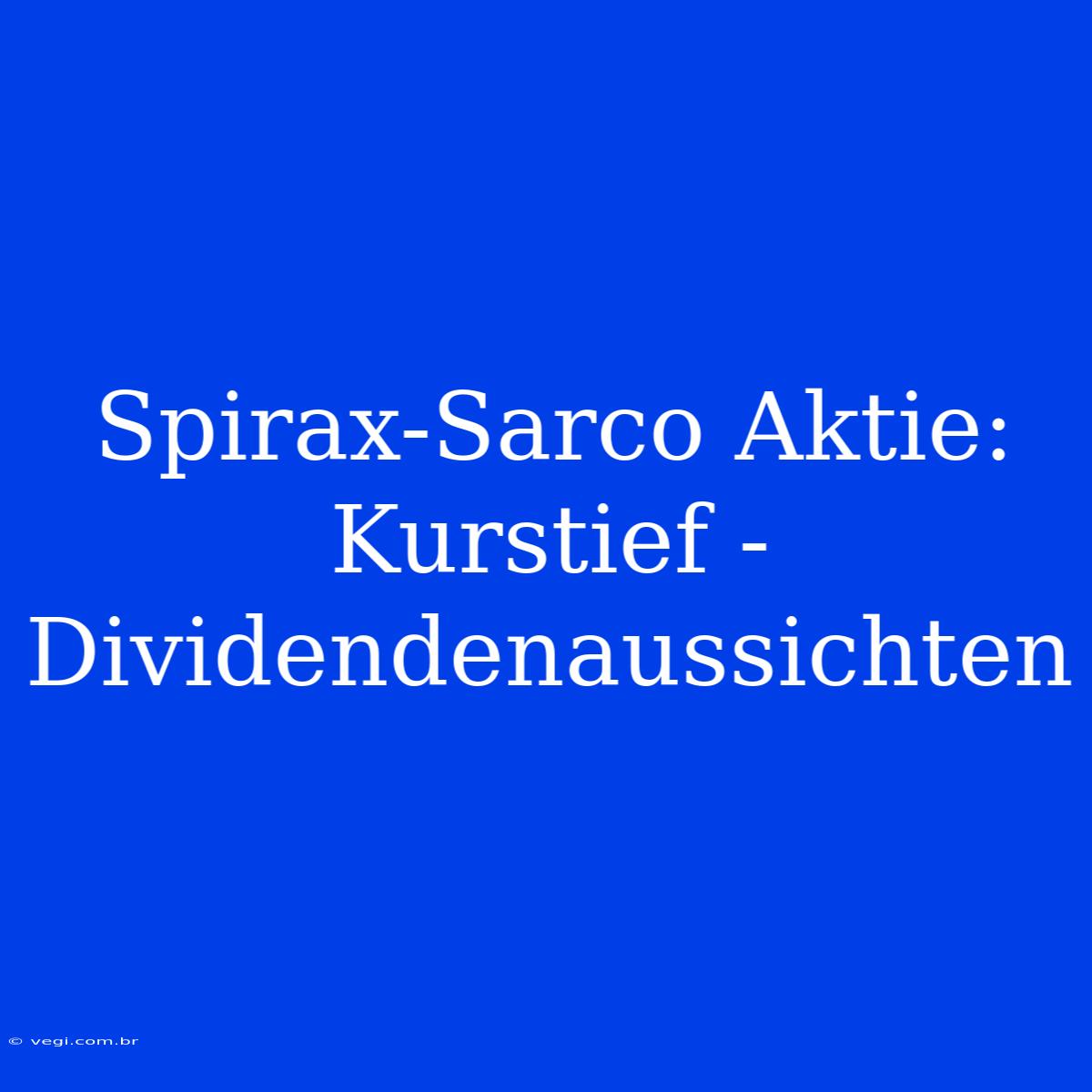 Spirax-Sarco Aktie: Kurstief - Dividendenaussichten