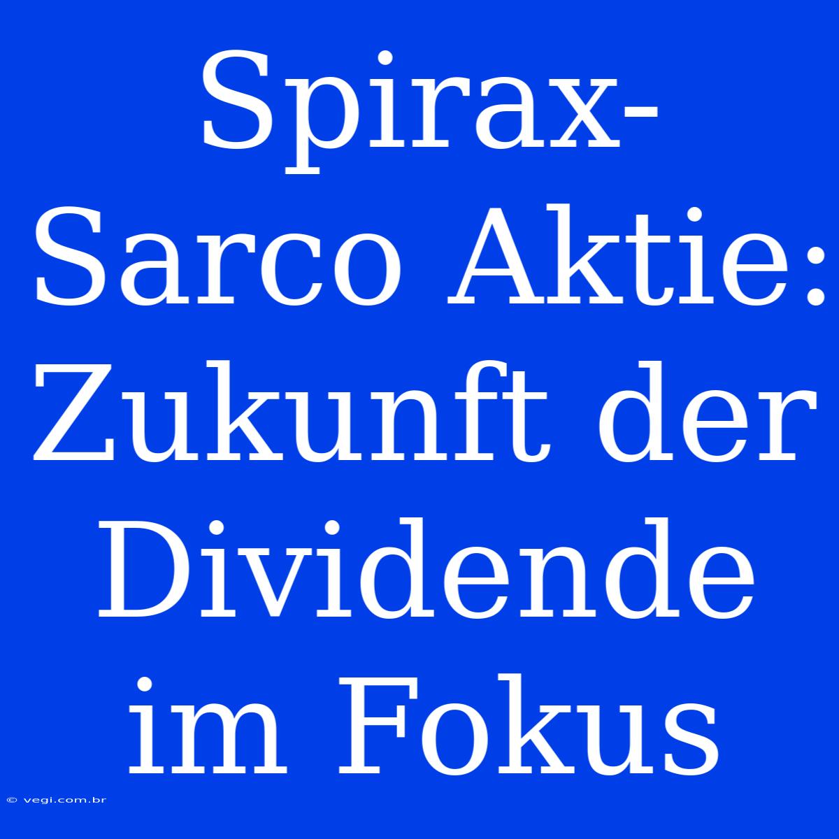 Spirax-Sarco Aktie: Zukunft Der Dividende Im Fokus