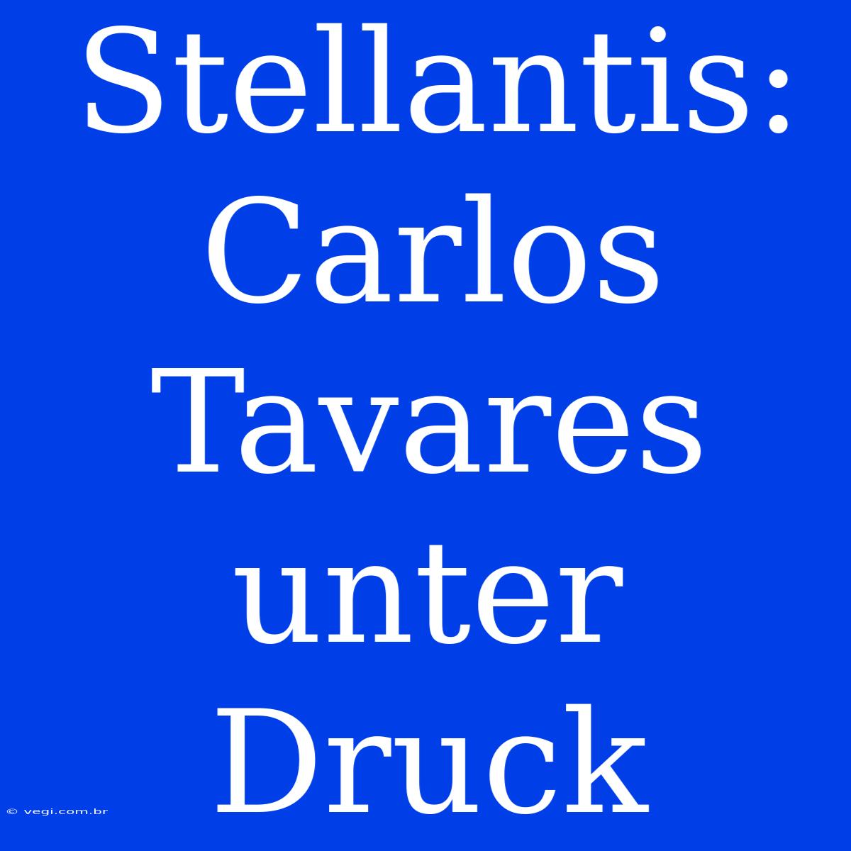 Stellantis: Carlos Tavares Unter Druck