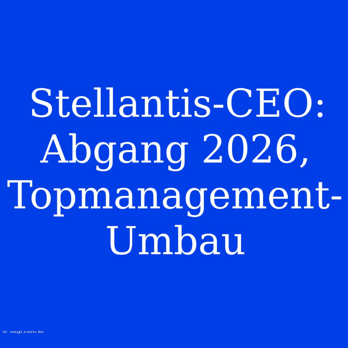 Stellantis-CEO: Abgang 2026, Topmanagement-Umbau