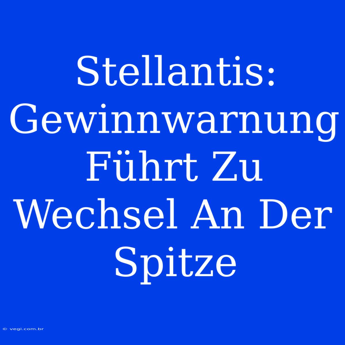 Stellantis: Gewinnwarnung Führt Zu Wechsel An Der Spitze