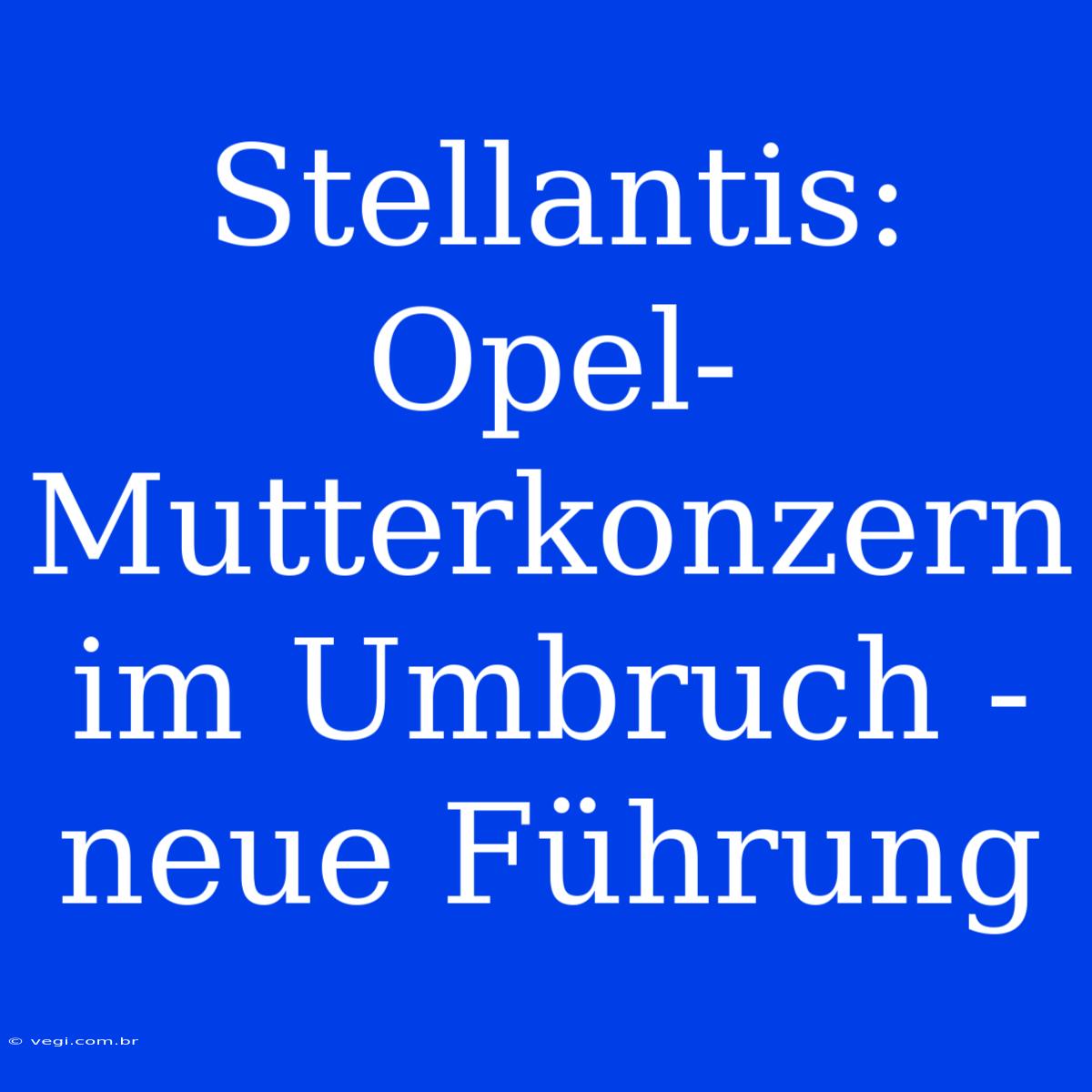 Stellantis: Opel-Mutterkonzern Im Umbruch - Neue Führung