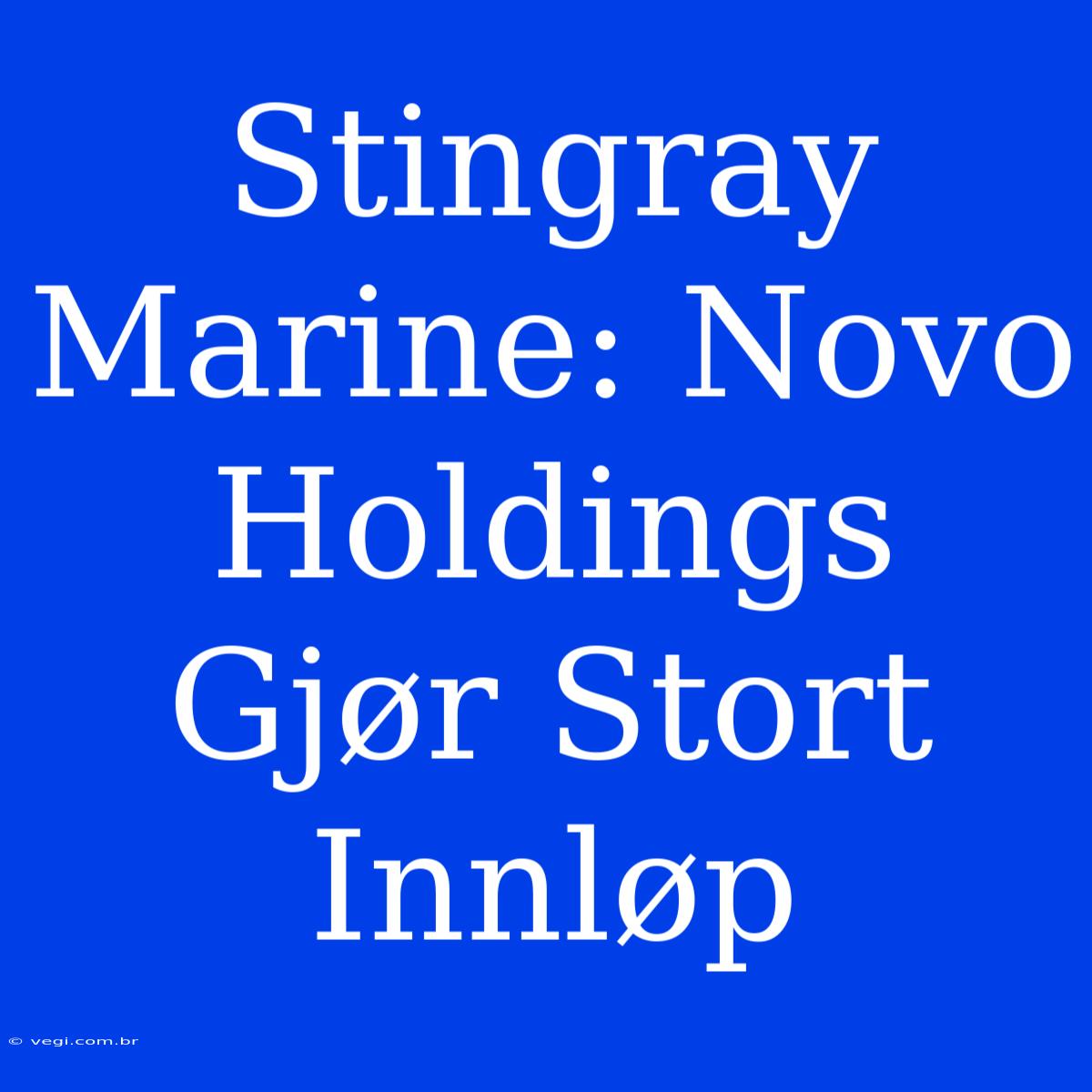 Stingray Marine: Novo Holdings Gjør Stort Innløp