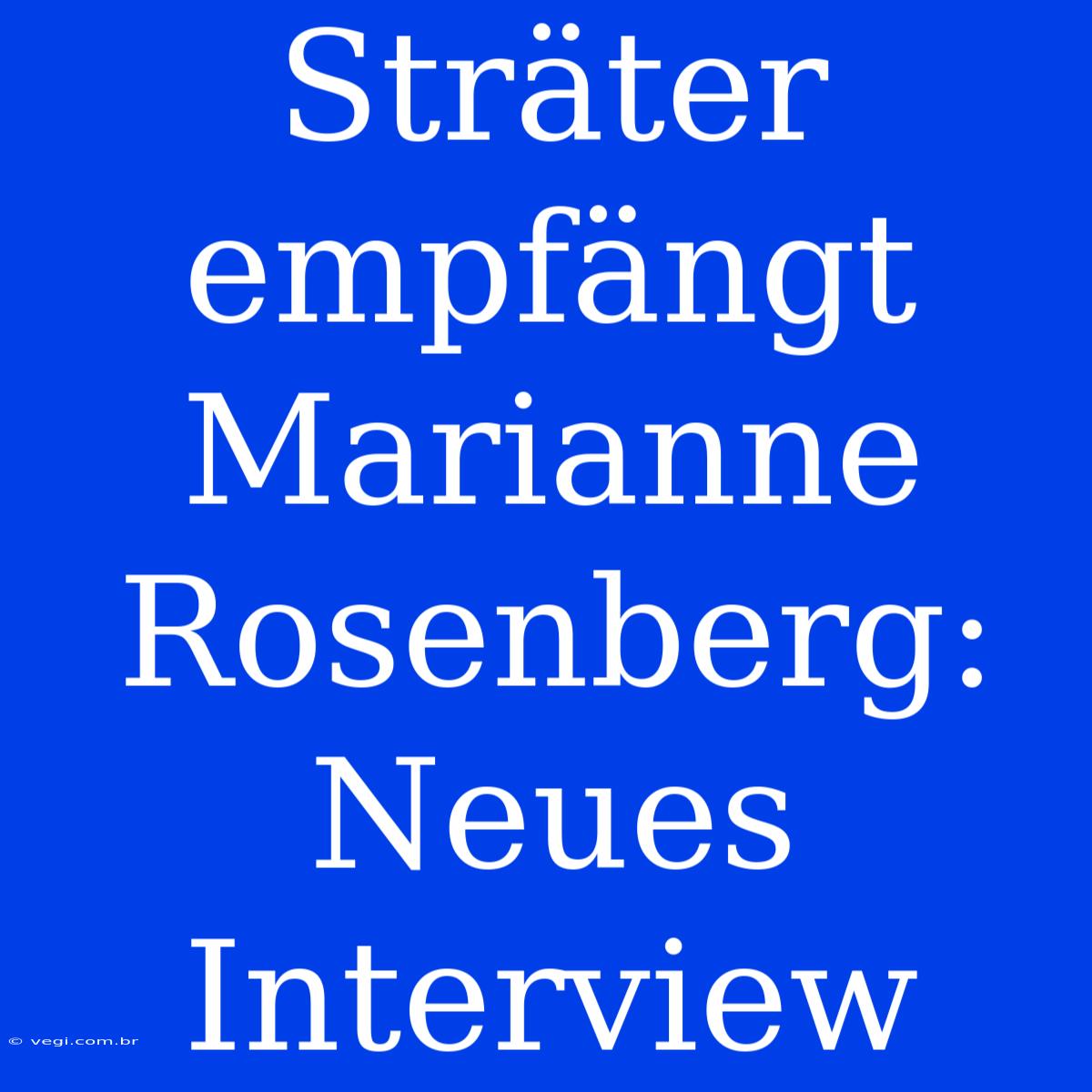 Sträter Empfängt Marianne Rosenberg: Neues Interview