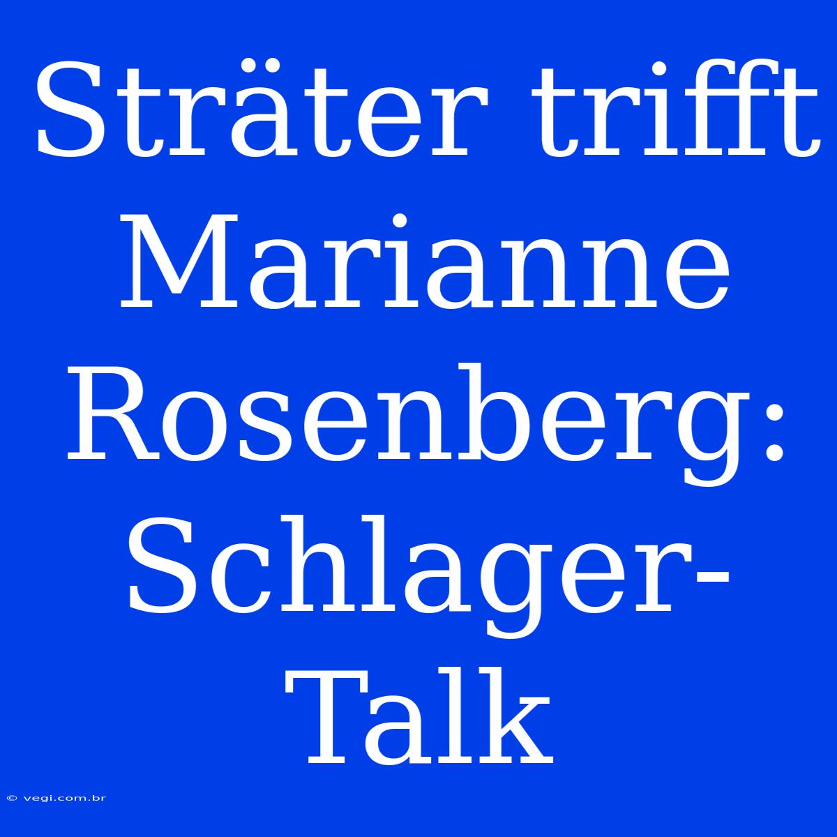 Sträter Trifft Marianne Rosenberg: Schlager-Talk