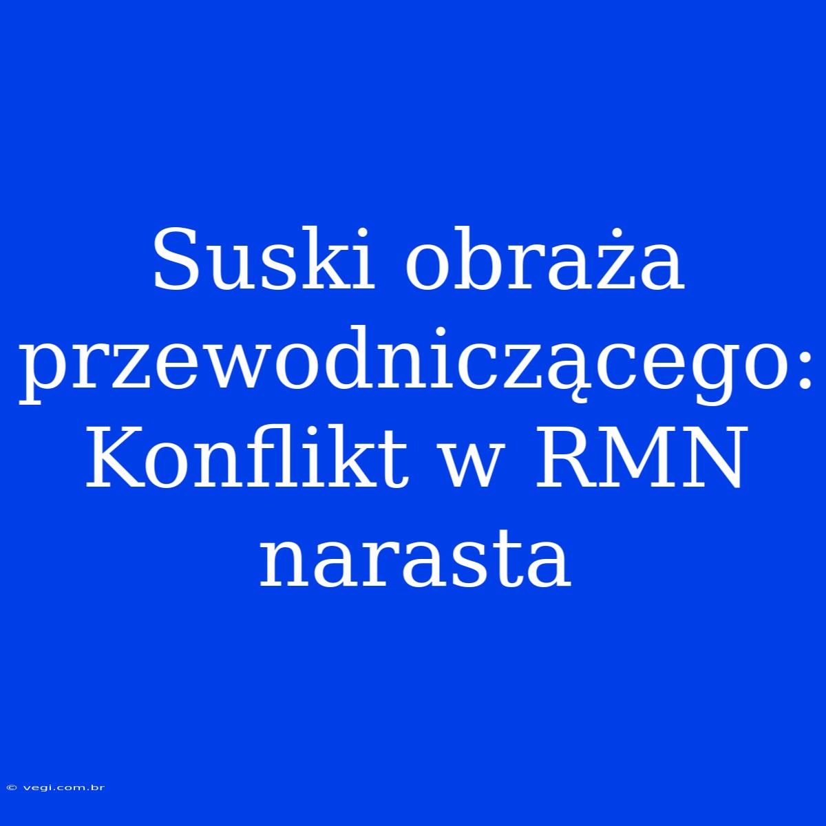 Suski Obraża Przewodniczącego: Konflikt W RMN Narasta