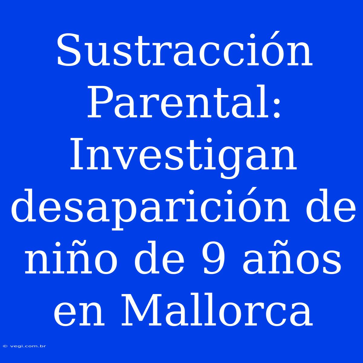 Sustracción Parental: Investigan Desaparición De Niño De 9 Años En Mallorca