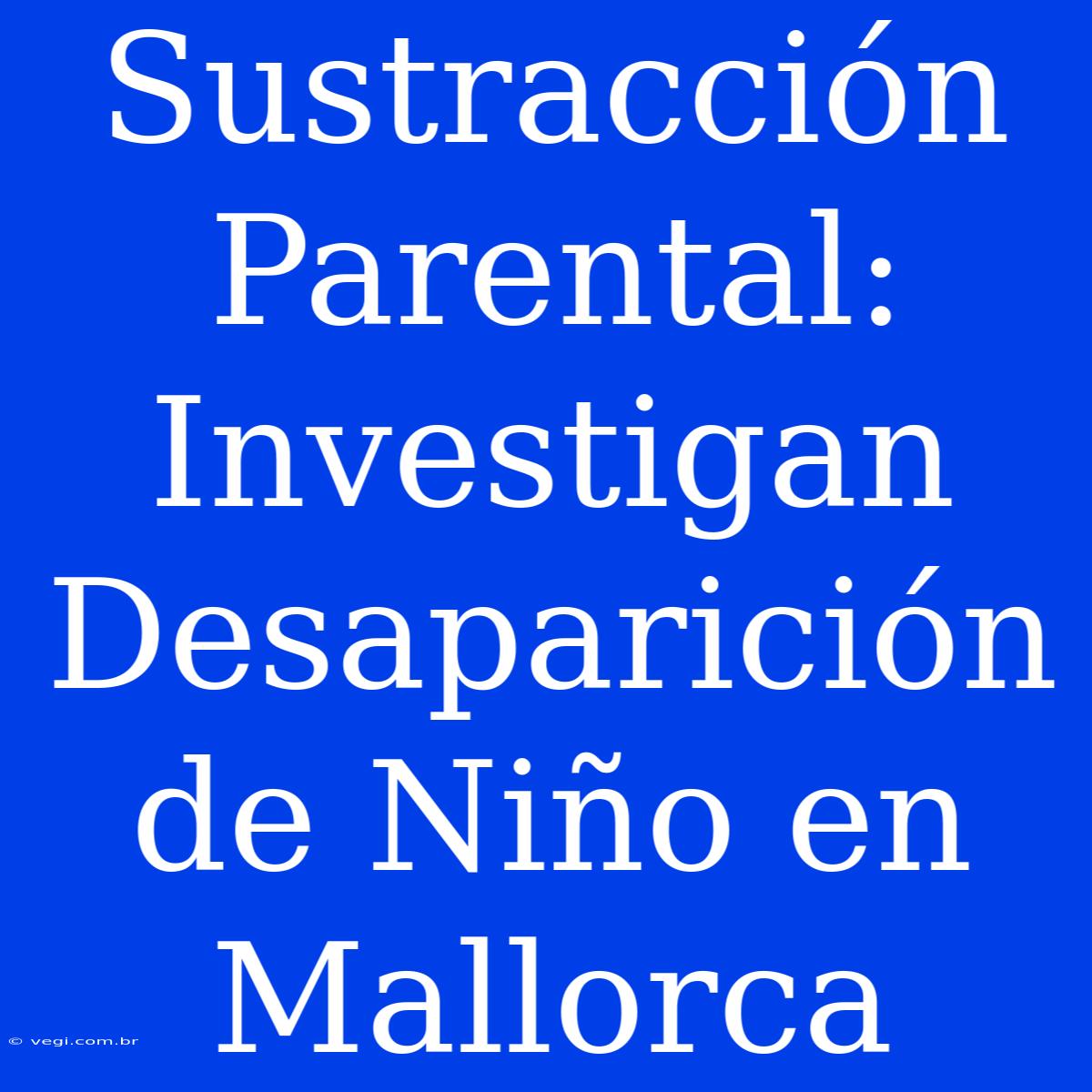 Sustracción Parental: Investigan Desaparición De Niño En Mallorca