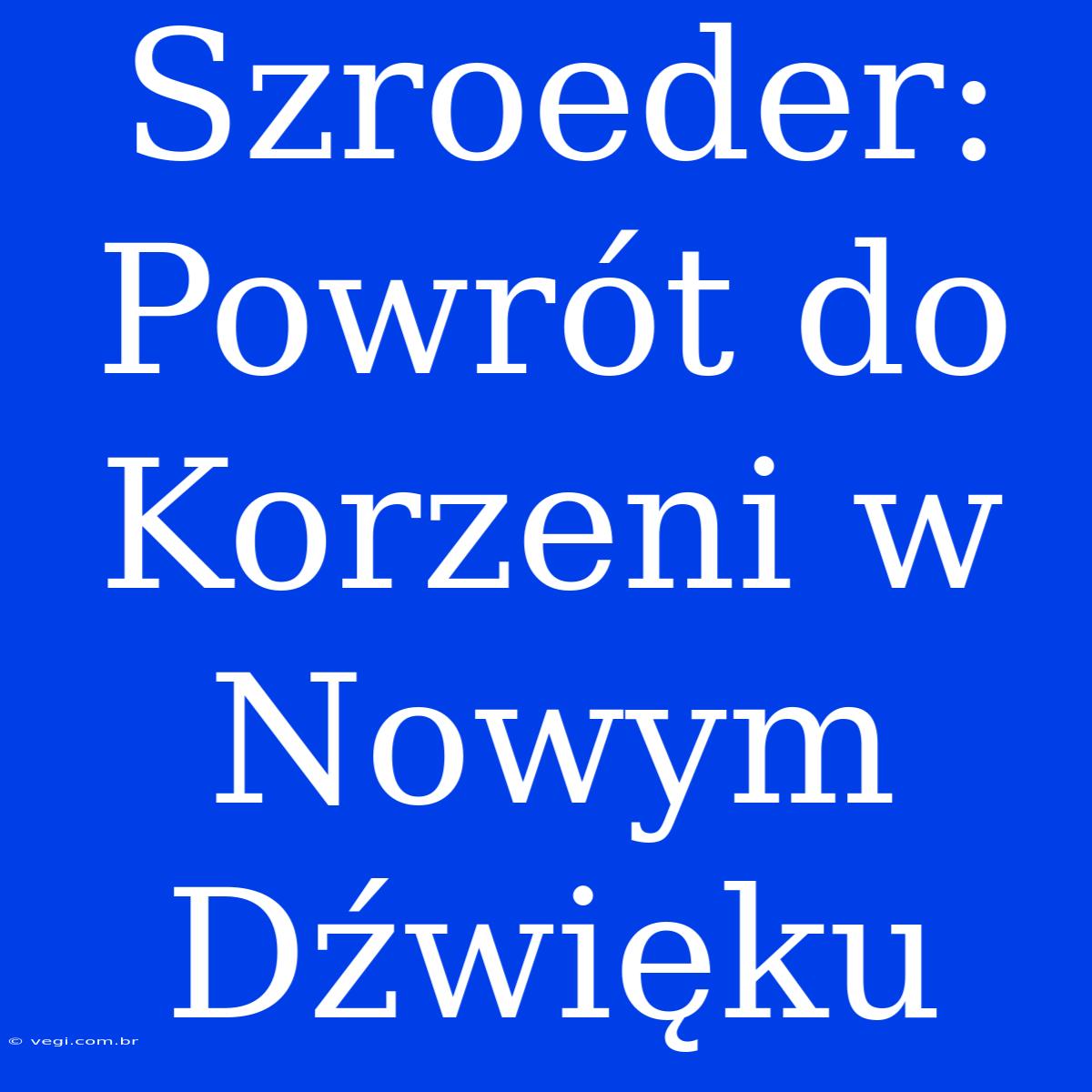 Szroeder: Powrót Do Korzeni W Nowym Dźwięku