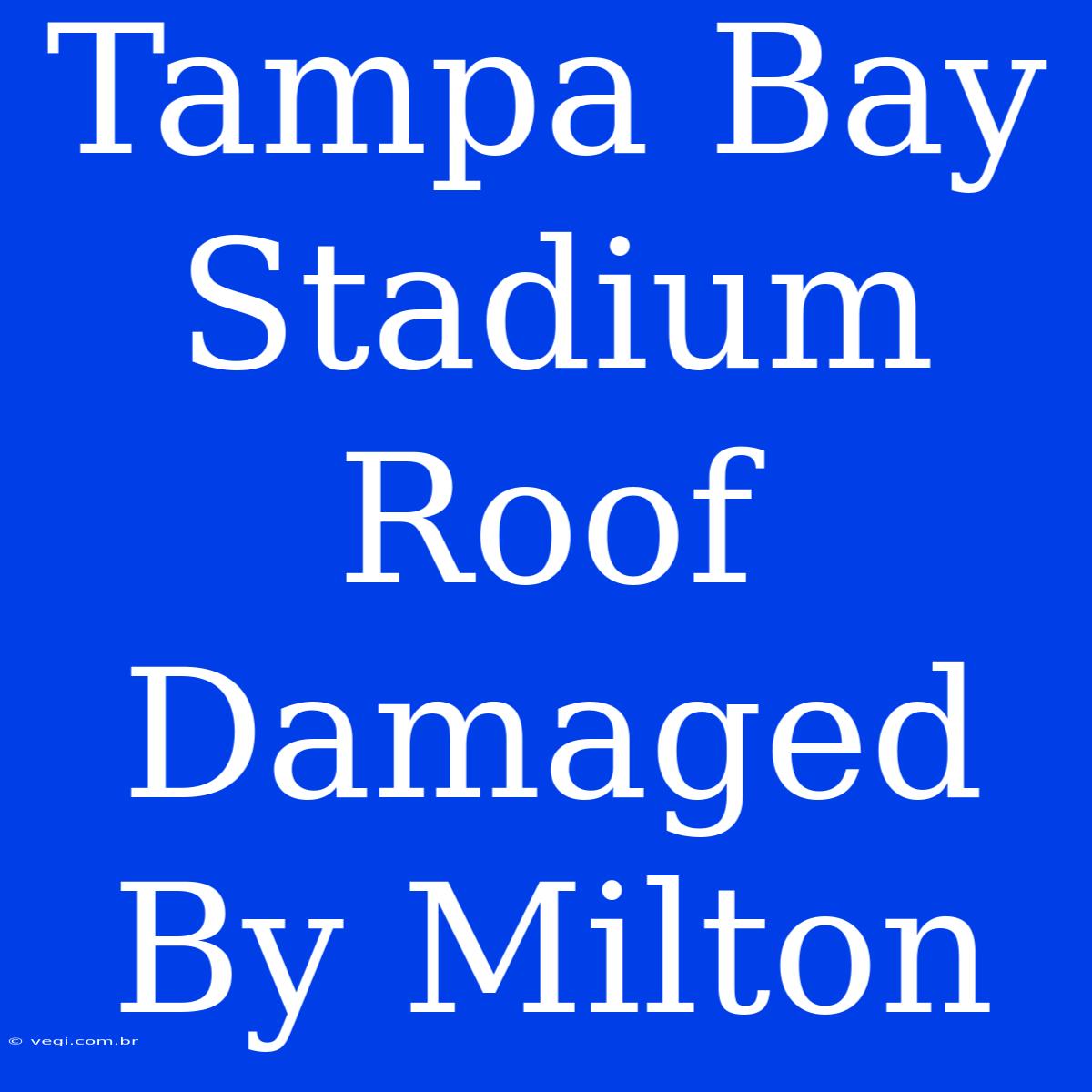 Tampa Bay Stadium Roof Damaged By Milton