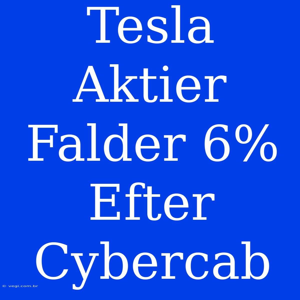 Tesla Aktier Falder 6% Efter Cybercab