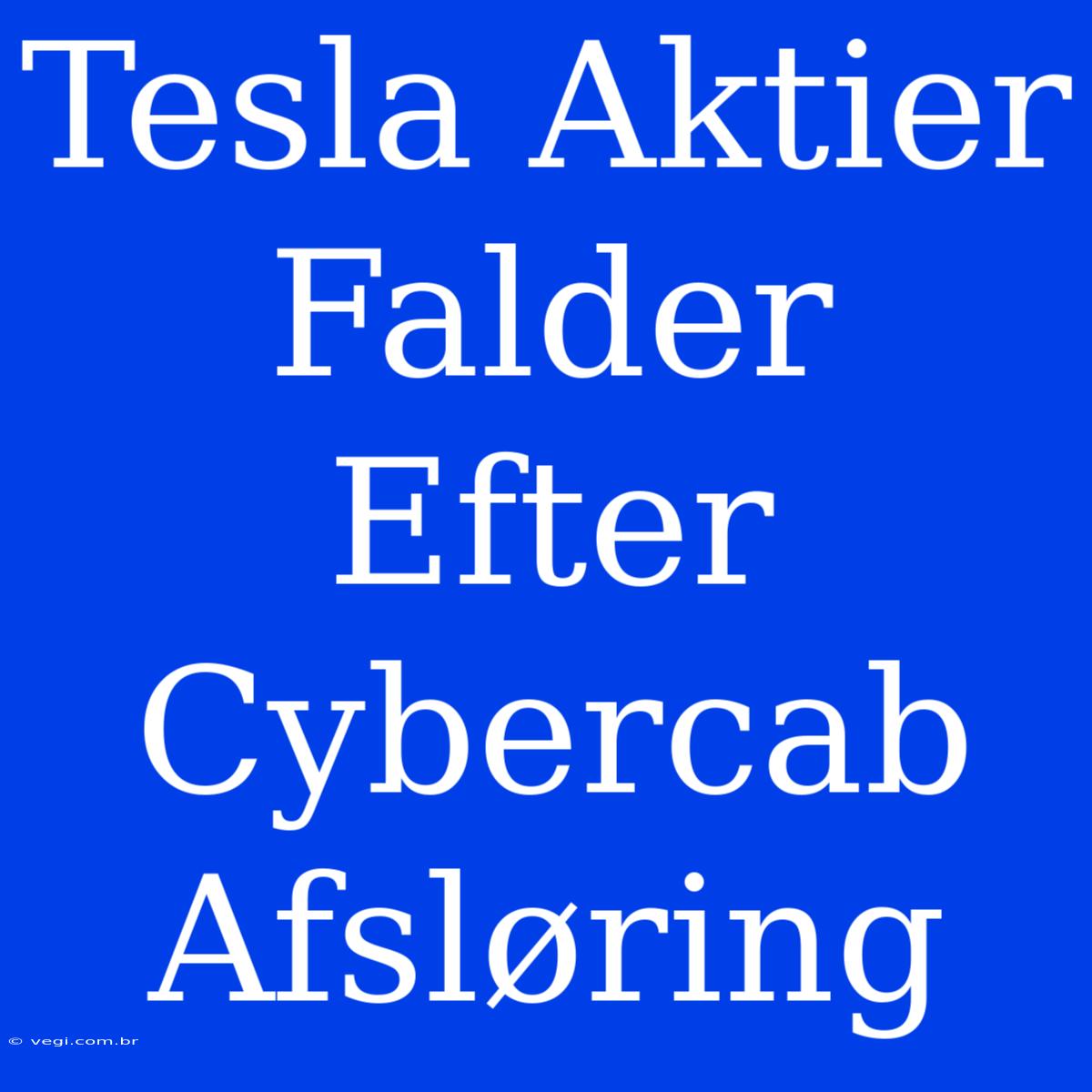 Tesla Aktier Falder Efter Cybercab Afsløring