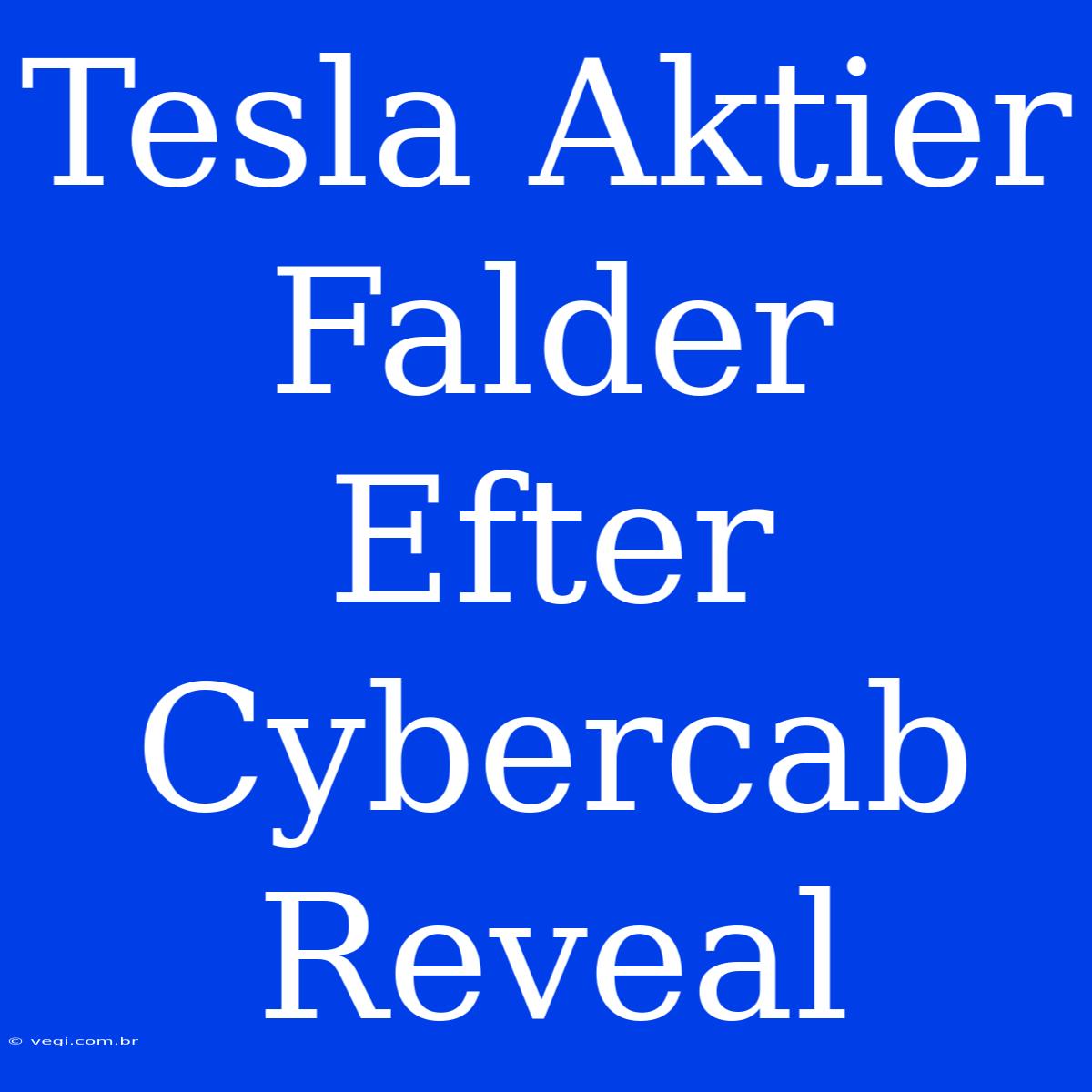 Tesla Aktier Falder Efter Cybercab Reveal