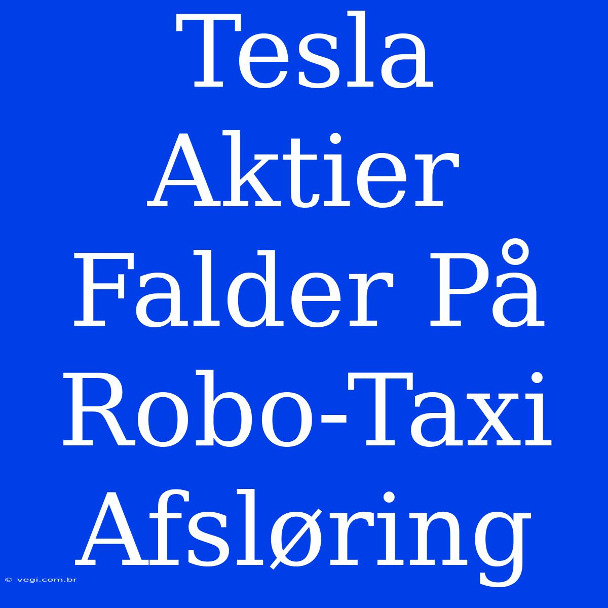 Tesla Aktier Falder På Robo-Taxi Afsløring