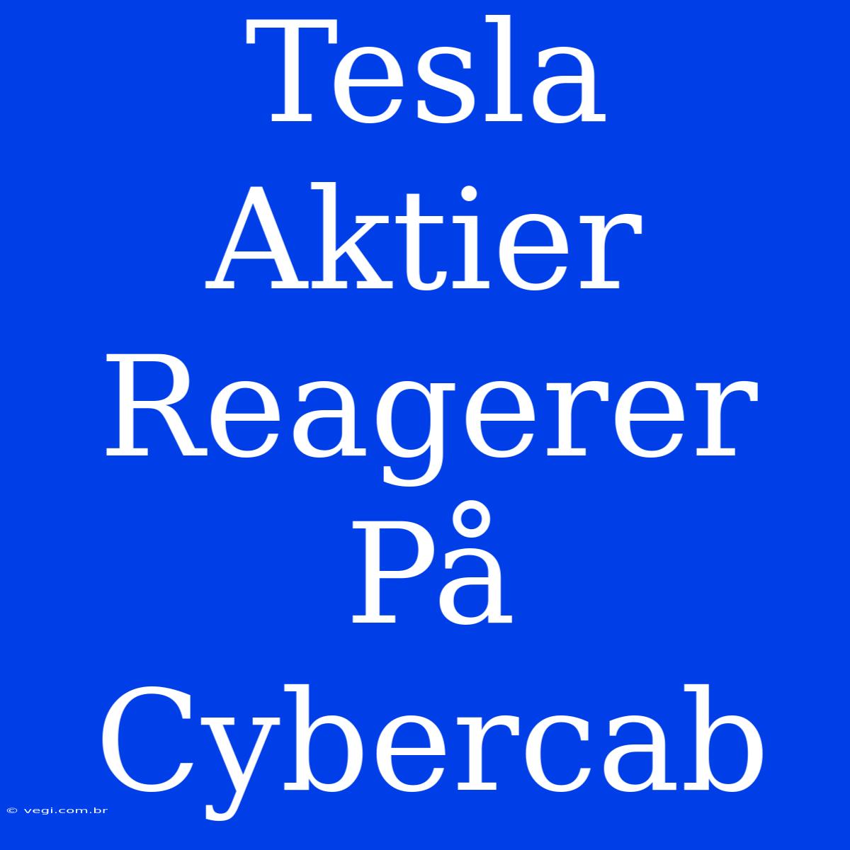 Tesla Aktier Reagerer På Cybercab