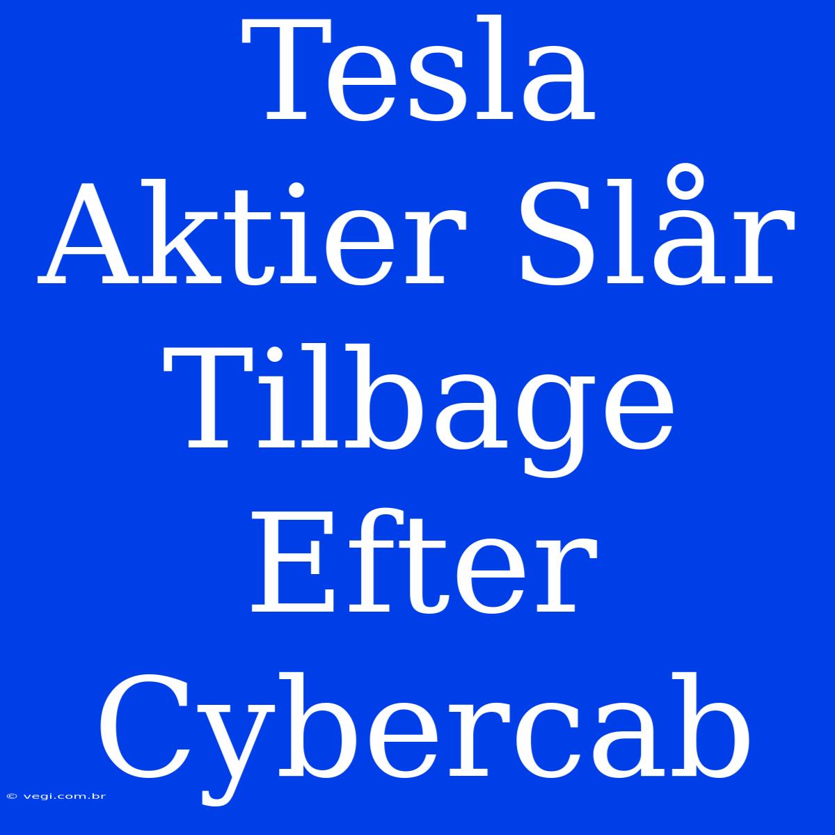 Tesla Aktier Slår Tilbage Efter Cybercab