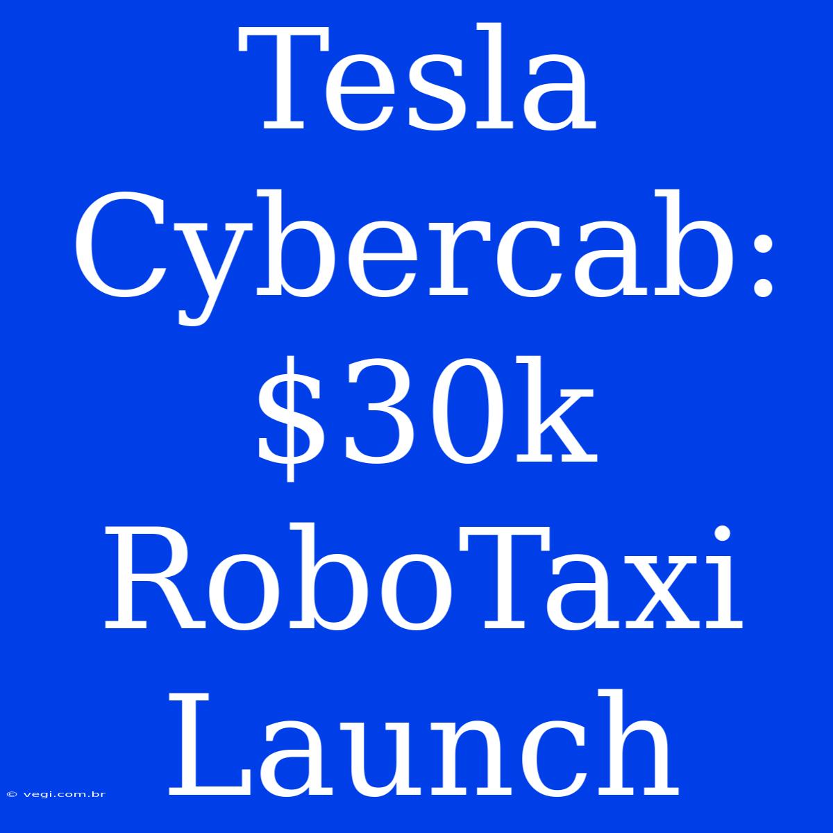 Tesla Cybercab: $30k RoboTaxi Launch