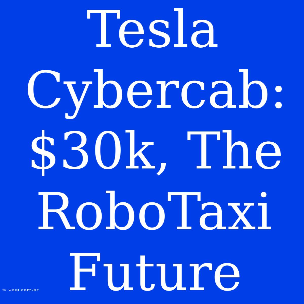 Tesla Cybercab: $30k, The RoboTaxi Future 