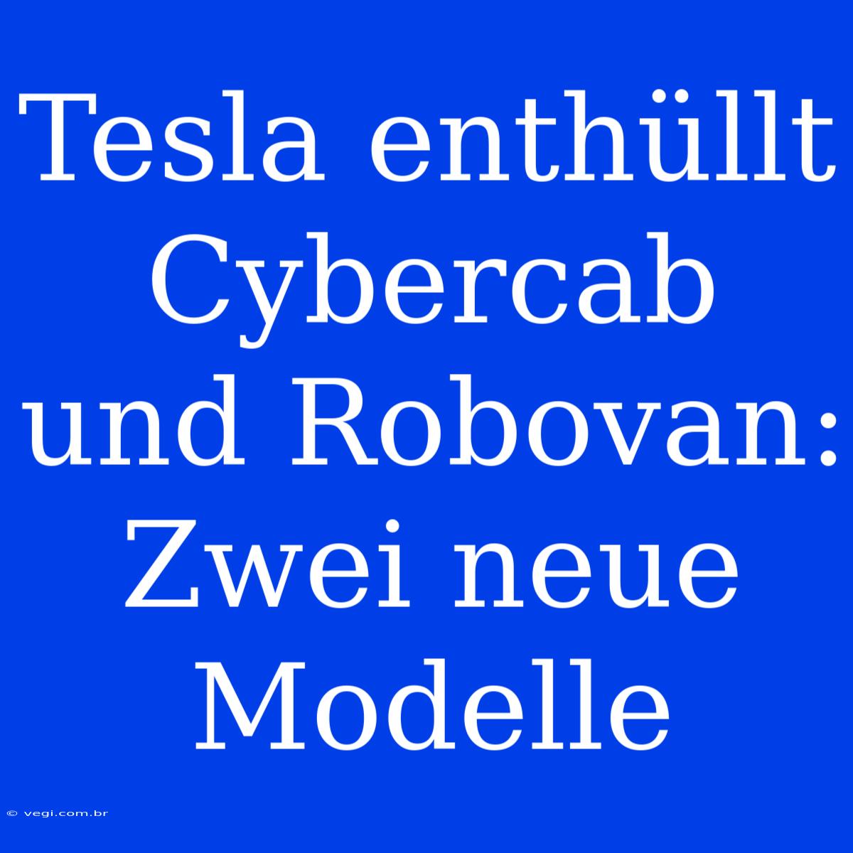 Tesla Enthüllt Cybercab Und Robovan: Zwei Neue Modelle