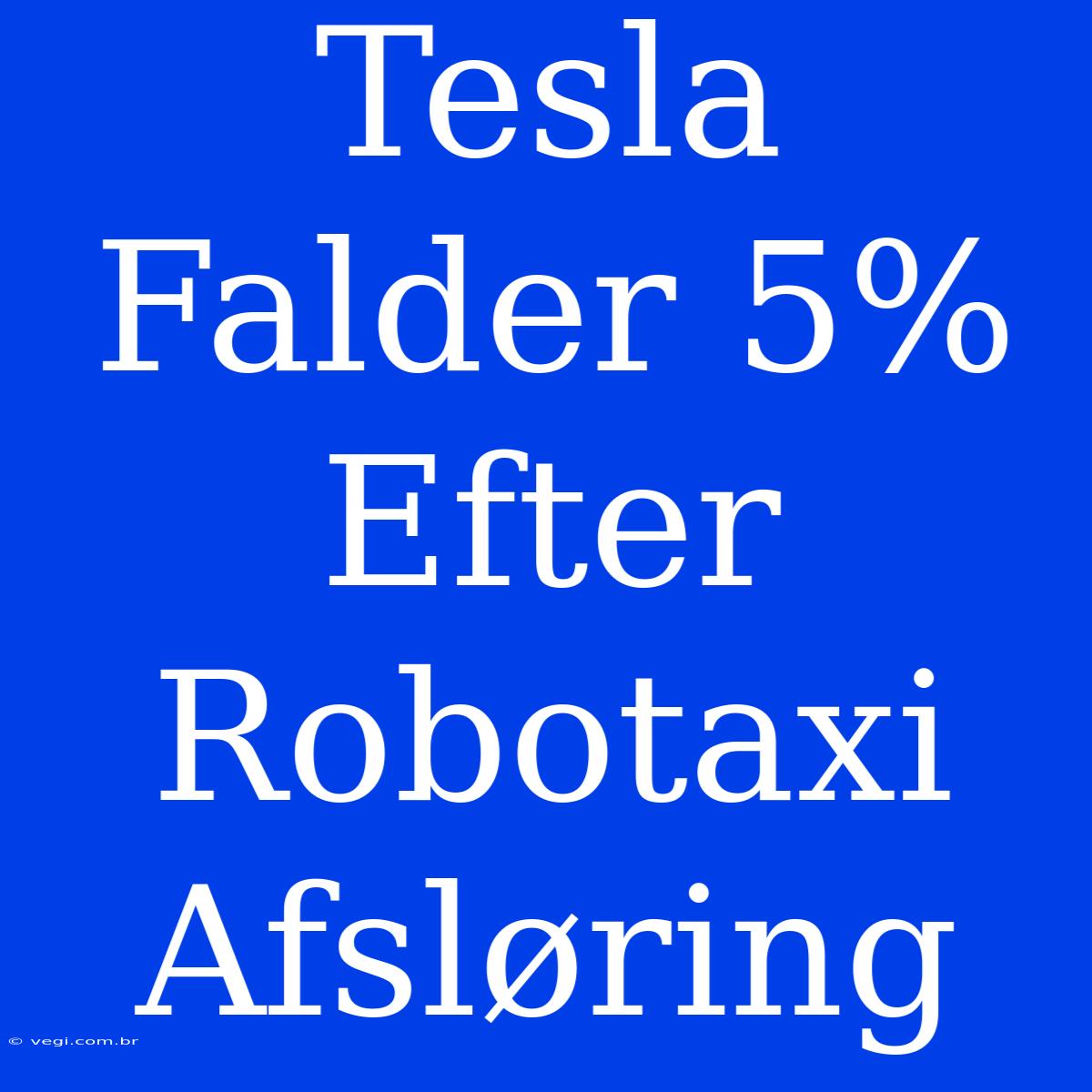 Tesla Falder 5% Efter Robotaxi Afsløring