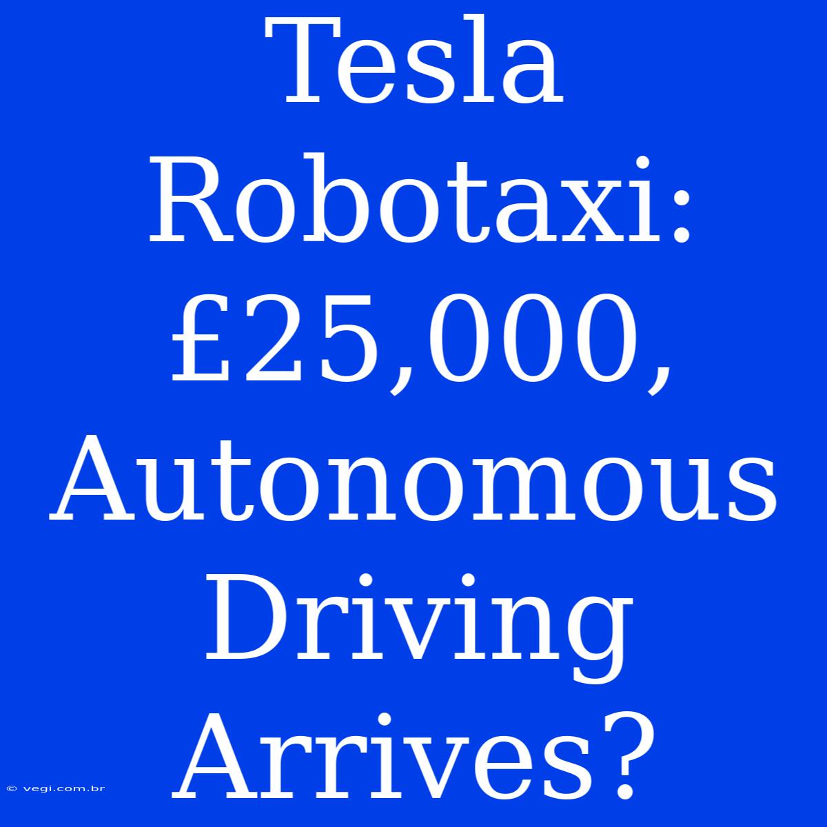 Tesla Robotaxi:  £25,000, Autonomous Driving Arrives? 