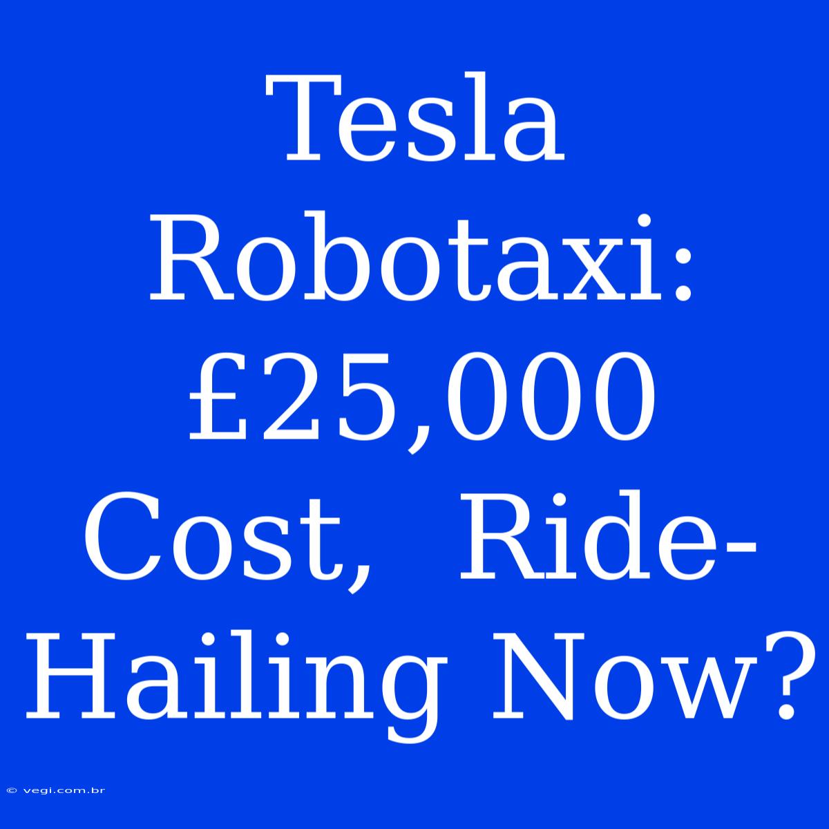 Tesla Robotaxi:  £25,000 Cost,  Ride-Hailing Now?