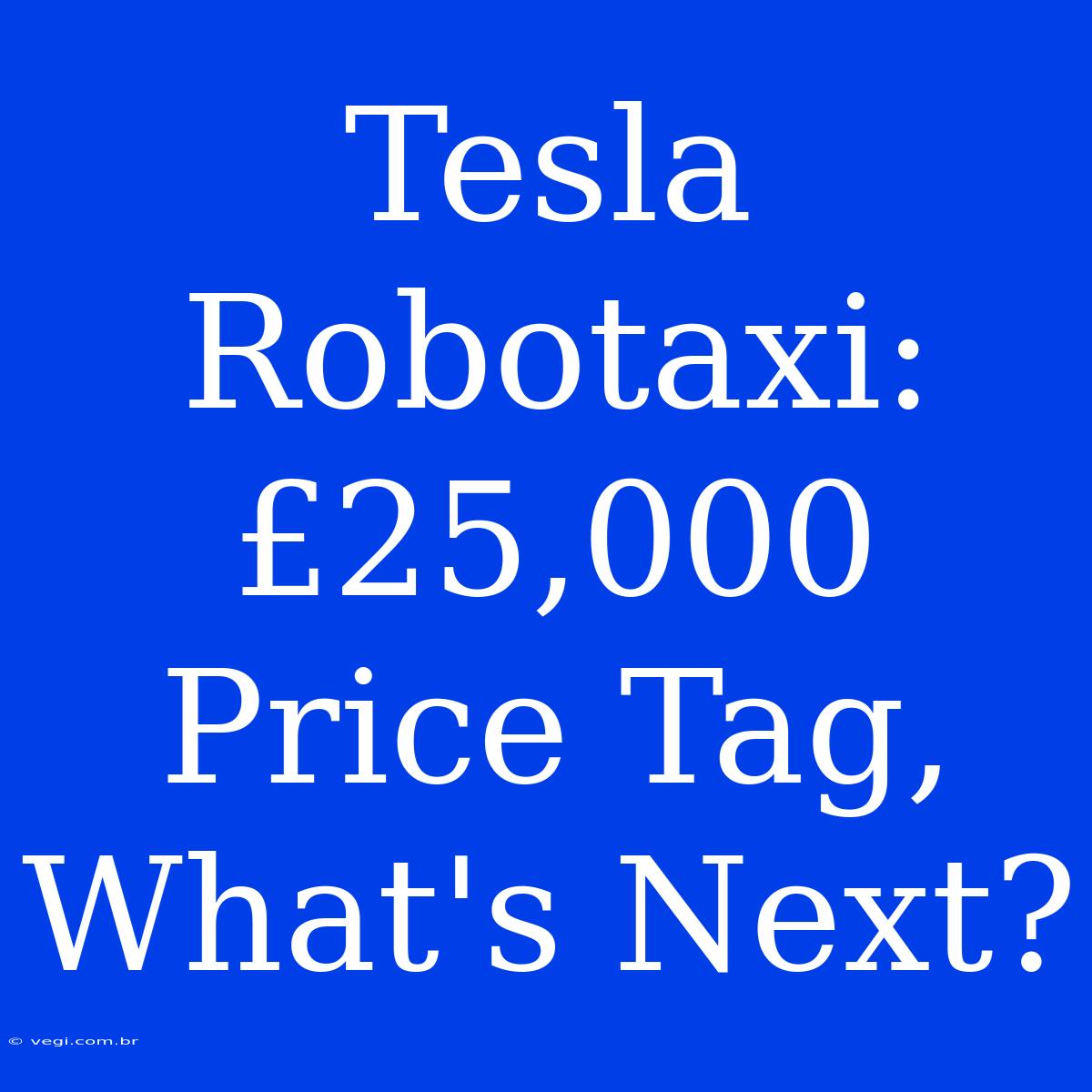 Tesla Robotaxi:  £25,000 Price Tag, What's Next?