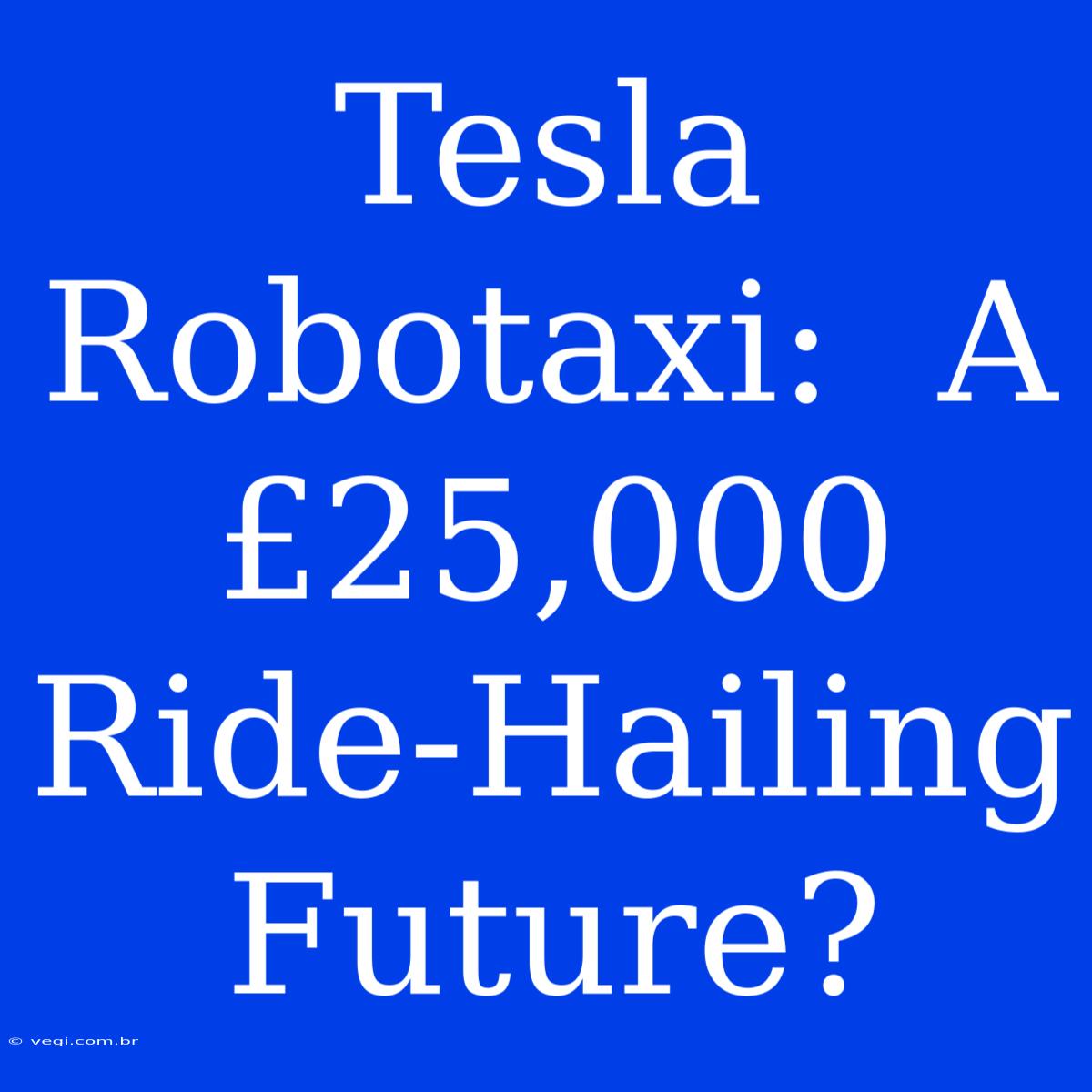 Tesla Robotaxi:  A £25,000 Ride-Hailing Future?