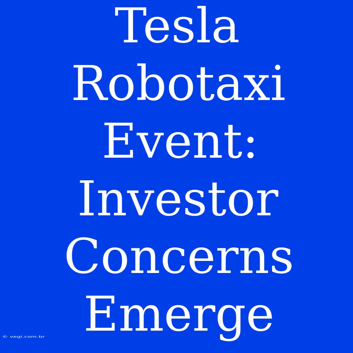 Tesla Robotaxi Event: Investor Concerns Emerge