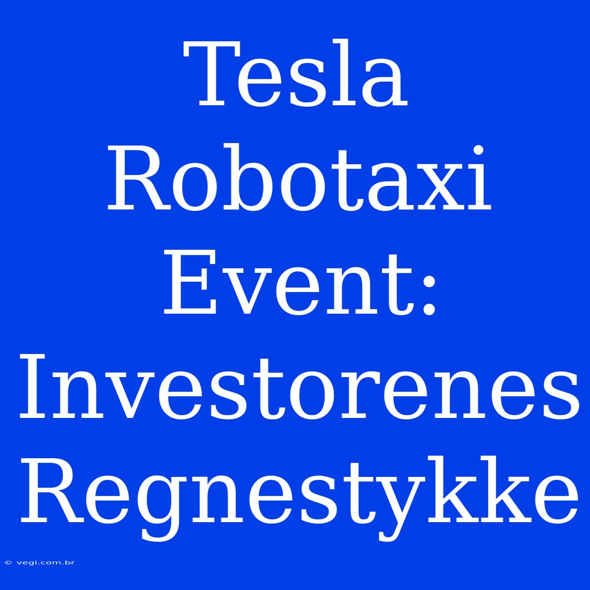 Tesla Robotaxi Event: Investorenes Regnestykke