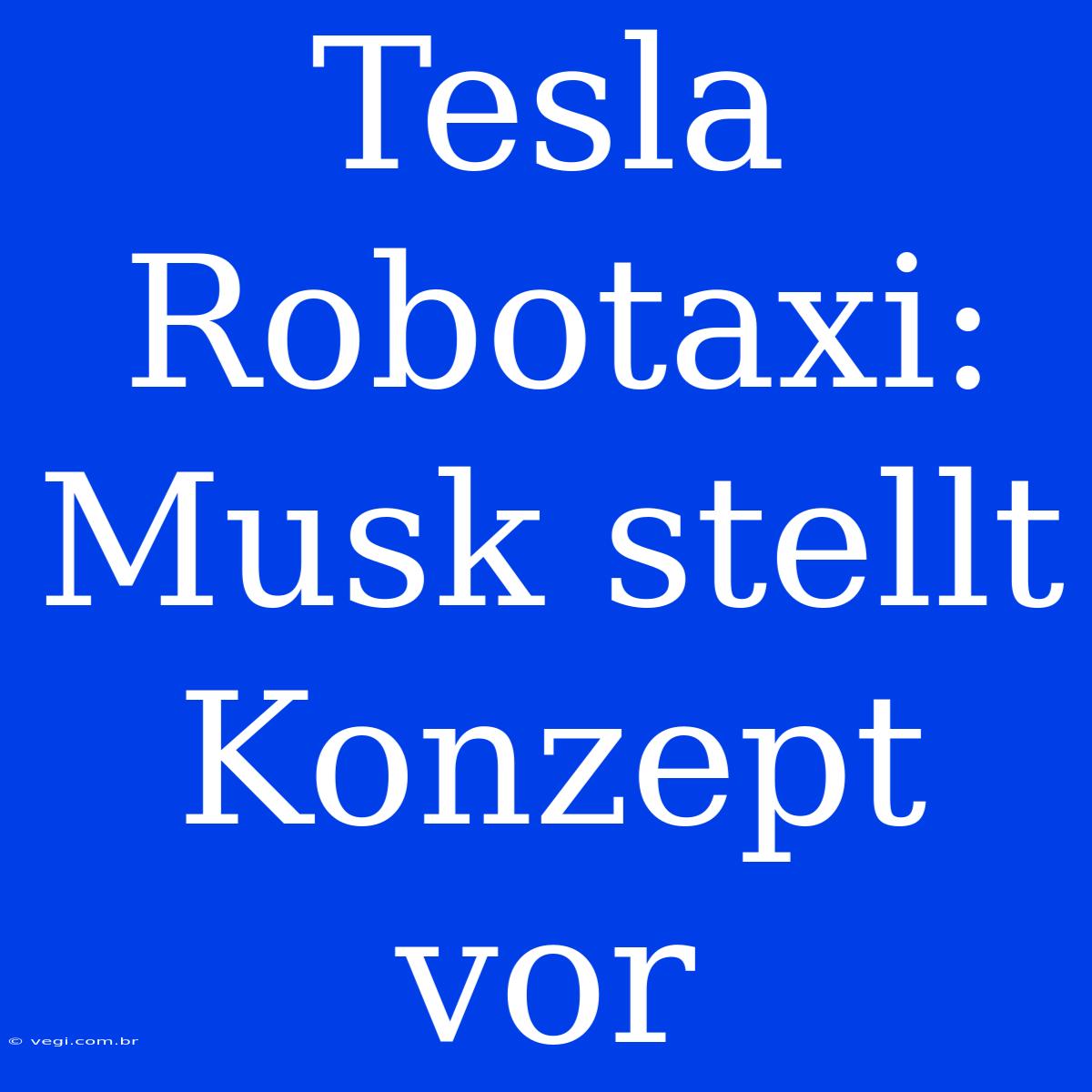 Tesla Robotaxi: Musk Stellt Konzept Vor