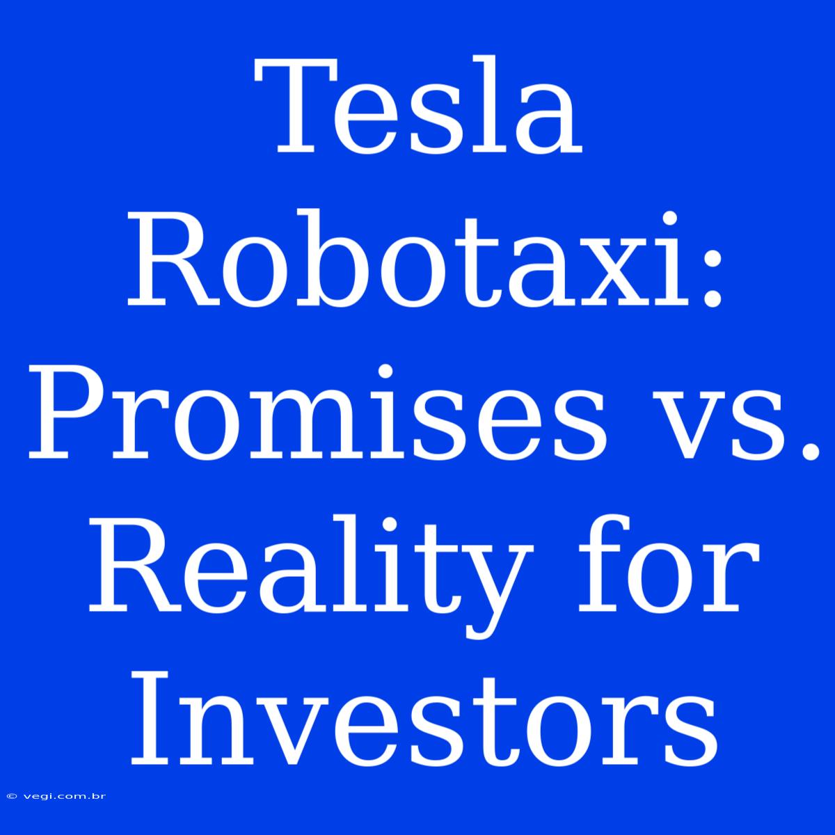 Tesla Robotaxi: Promises Vs. Reality For Investors