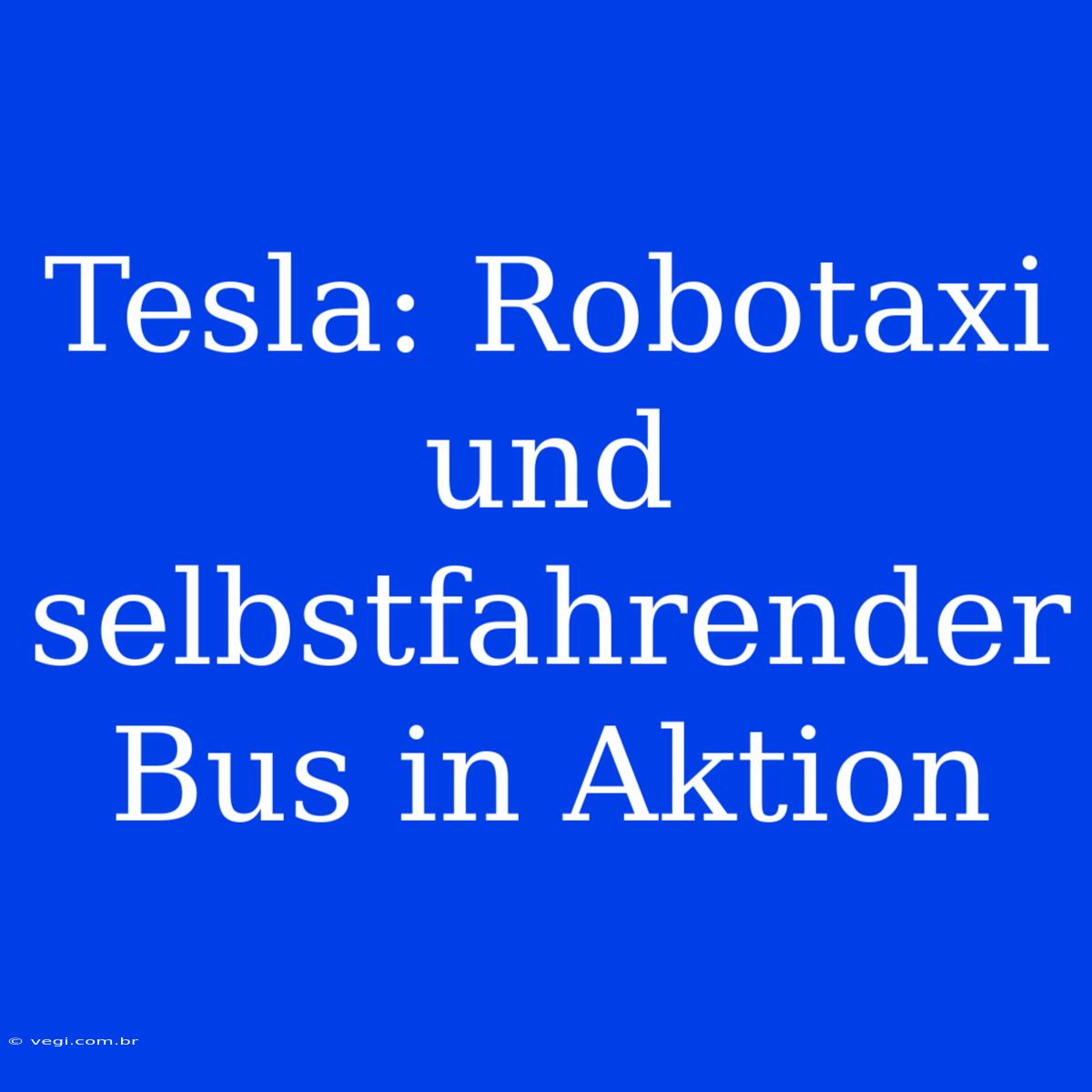 Tesla: Robotaxi Und Selbstfahrender Bus In Aktion