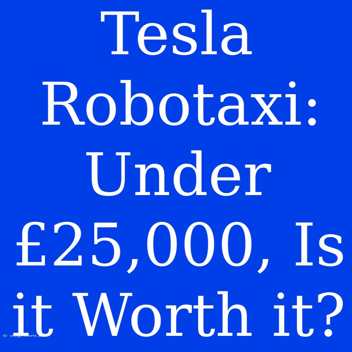 Tesla Robotaxi: Under £25,000, Is It Worth It?