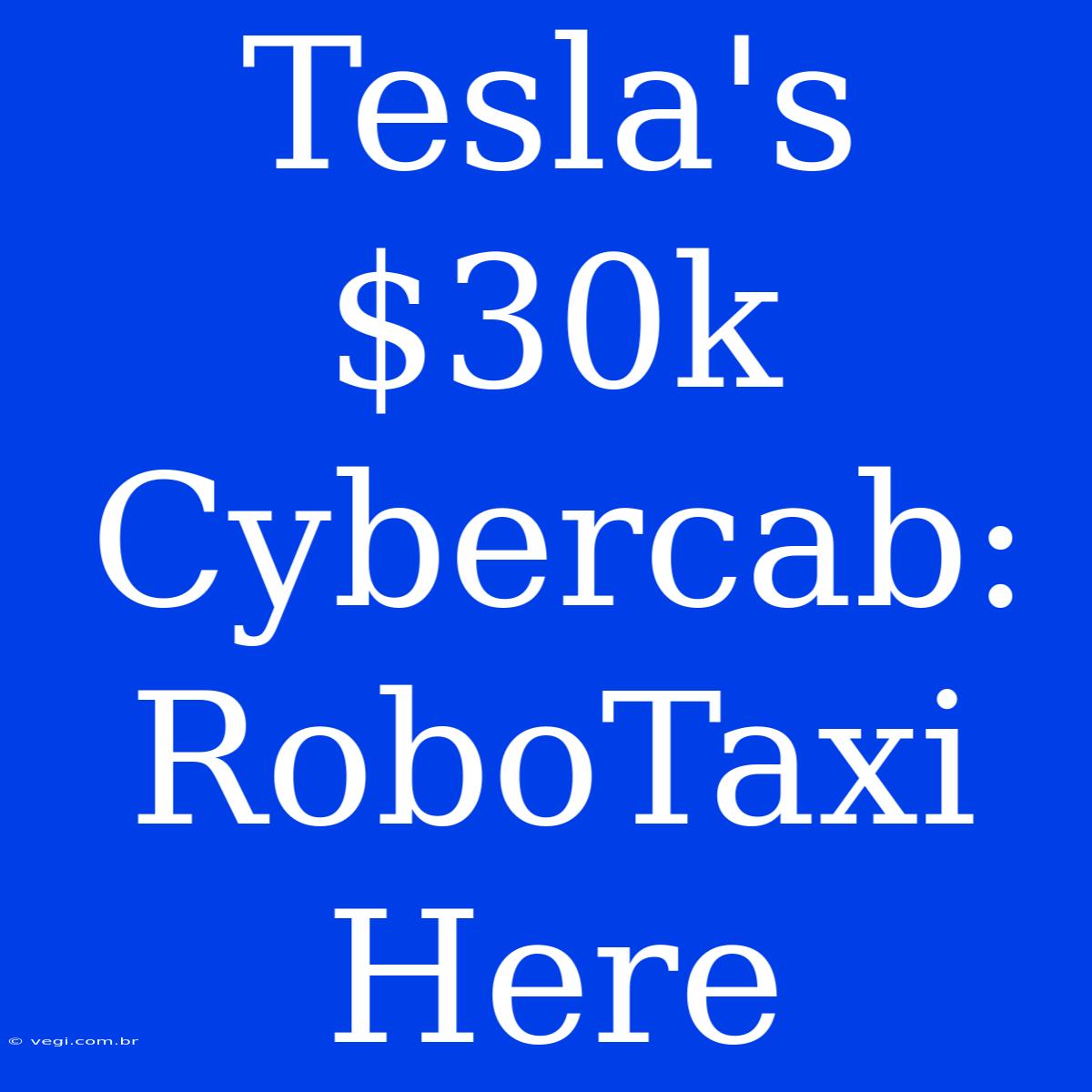 Tesla's $30k Cybercab: RoboTaxi Here