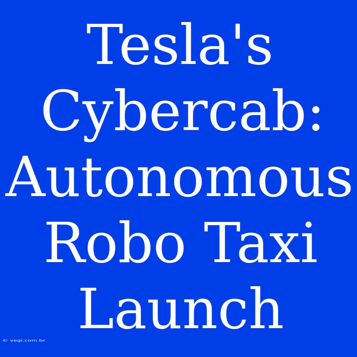 Tesla's Cybercab: Autonomous Robo Taxi Launch