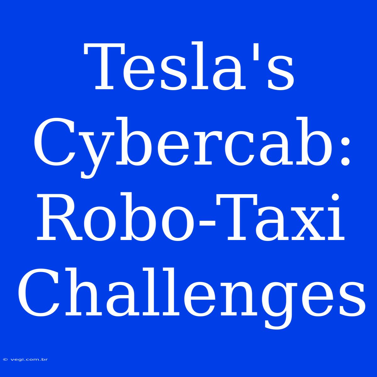 Tesla's Cybercab:  Robo-Taxi Challenges