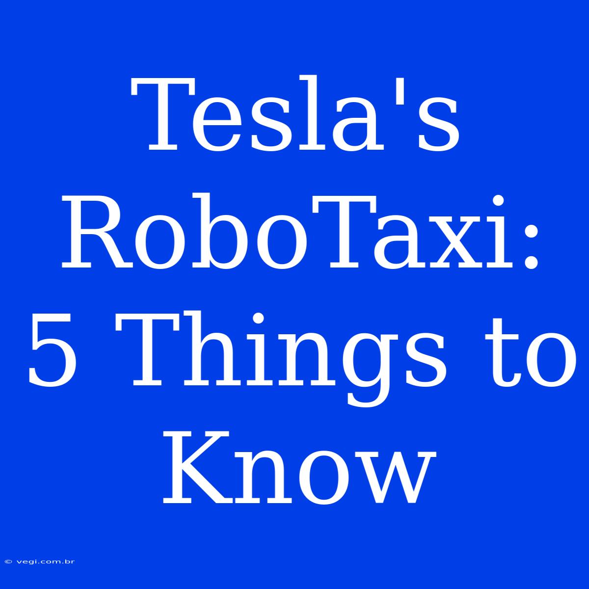 Tesla's RoboTaxi: 5 Things To Know