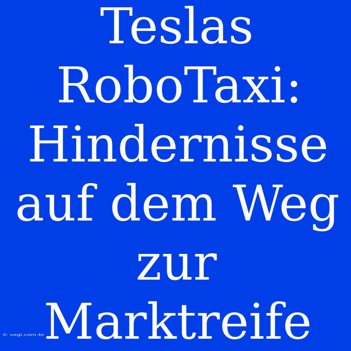 Teslas RoboTaxi: Hindernisse Auf Dem Weg Zur Marktreife