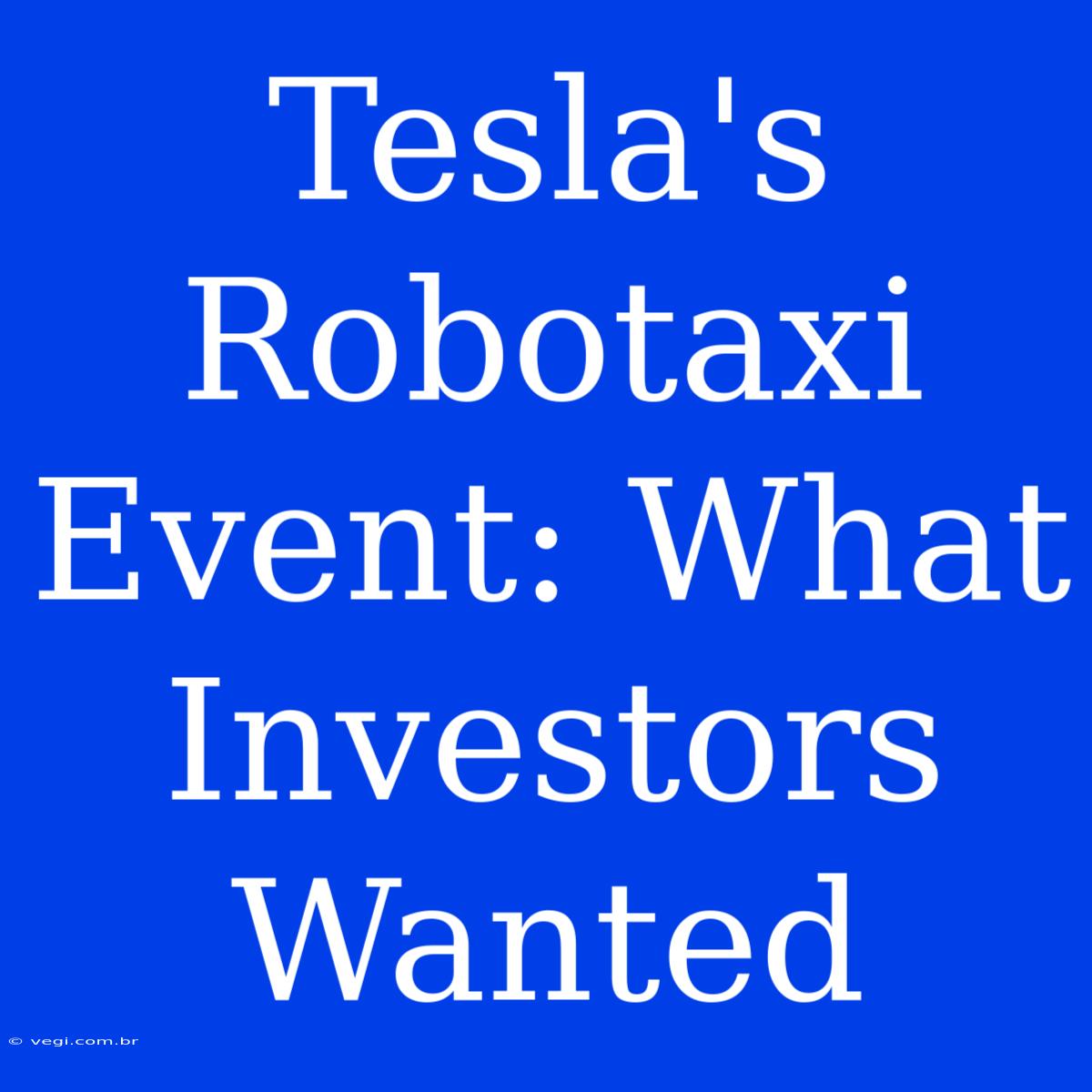 Tesla's Robotaxi Event: What Investors Wanted