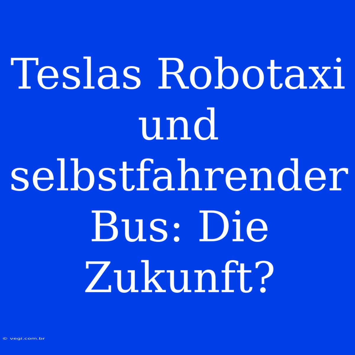 Teslas Robotaxi Und Selbstfahrender Bus: Die Zukunft? 