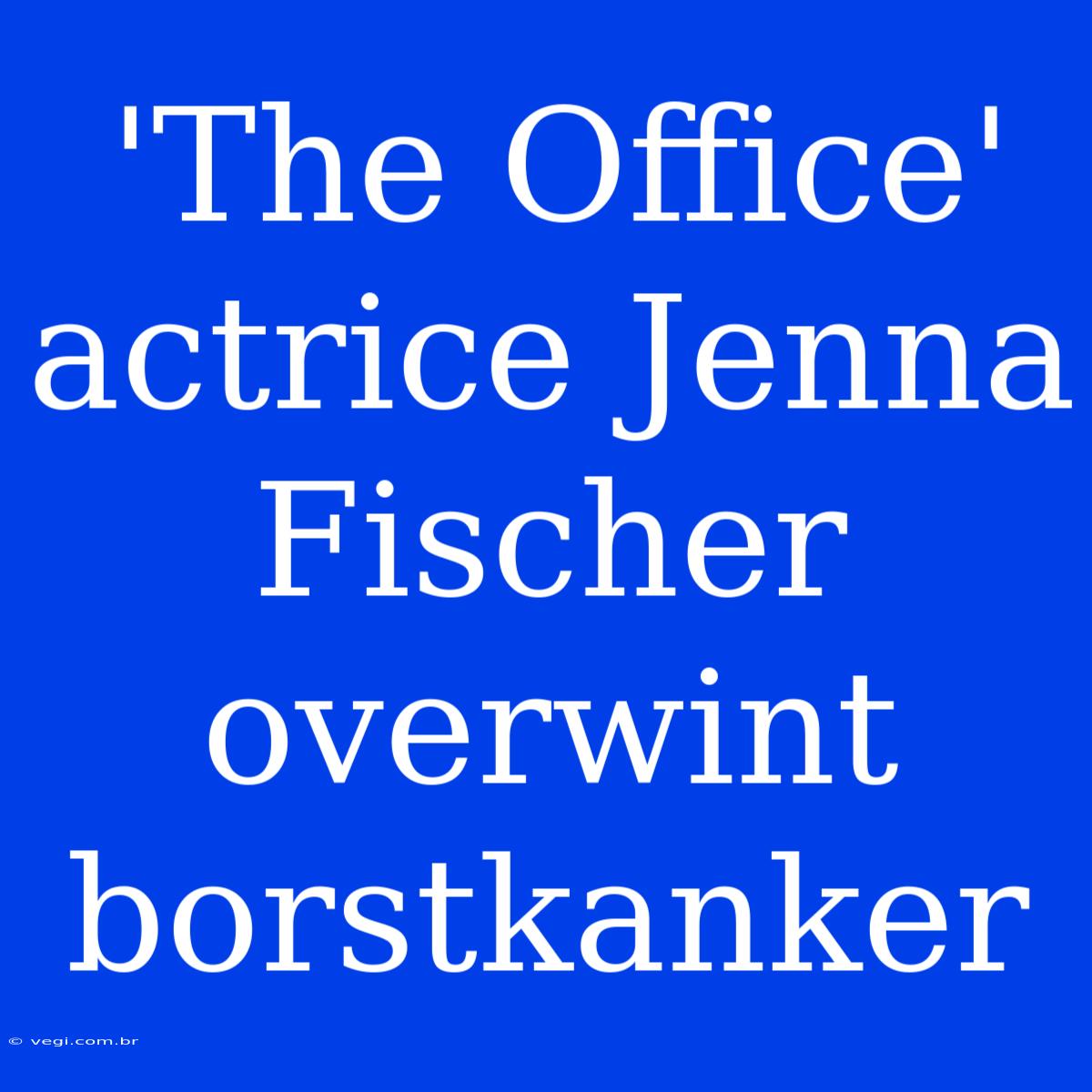 'The Office' Actrice Jenna Fischer Overwint Borstkanker