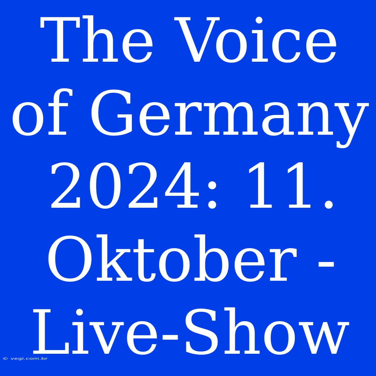 The Voice Of Germany 2024: 11. Oktober - Live-Show