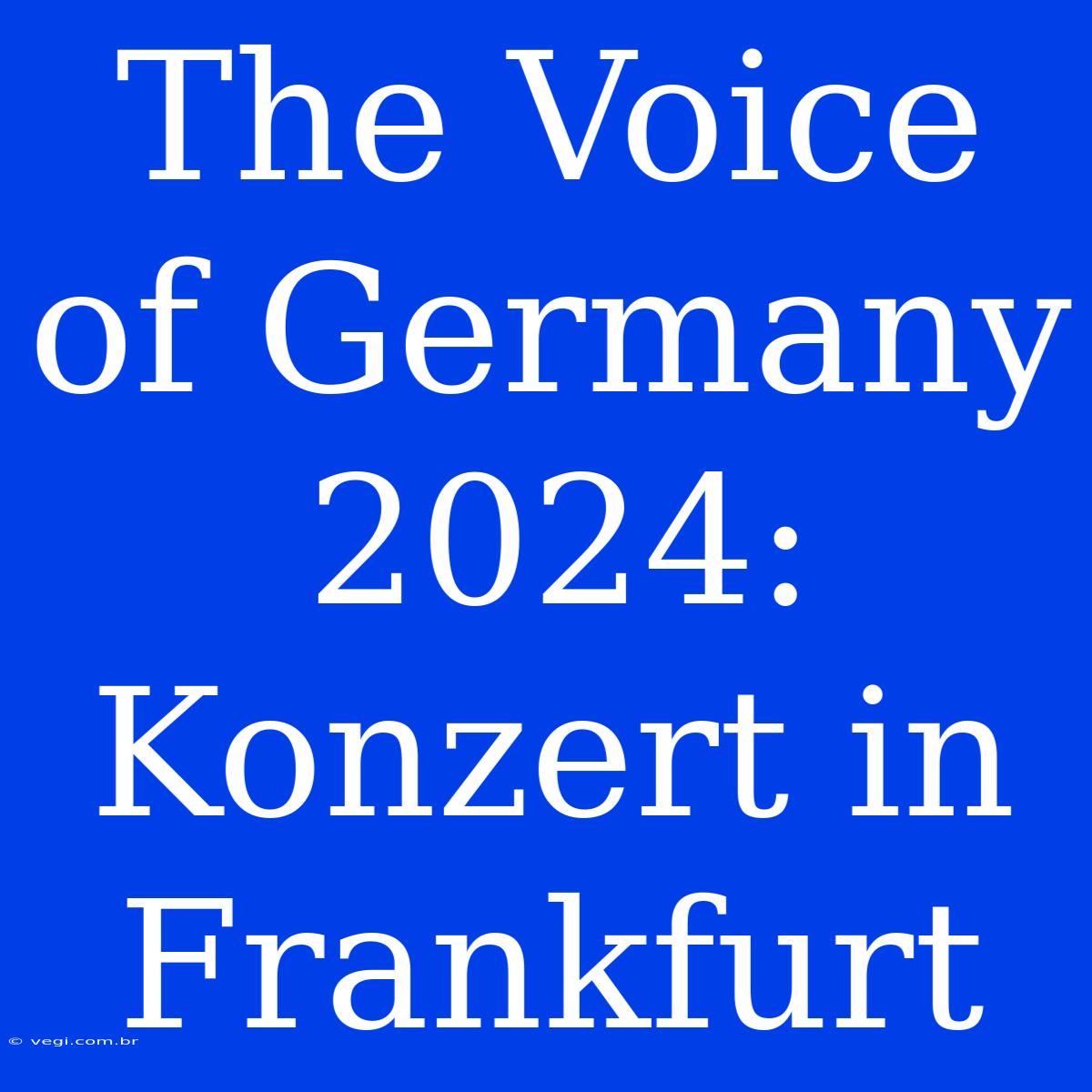 The Voice Of Germany 2024: Konzert In Frankfurt