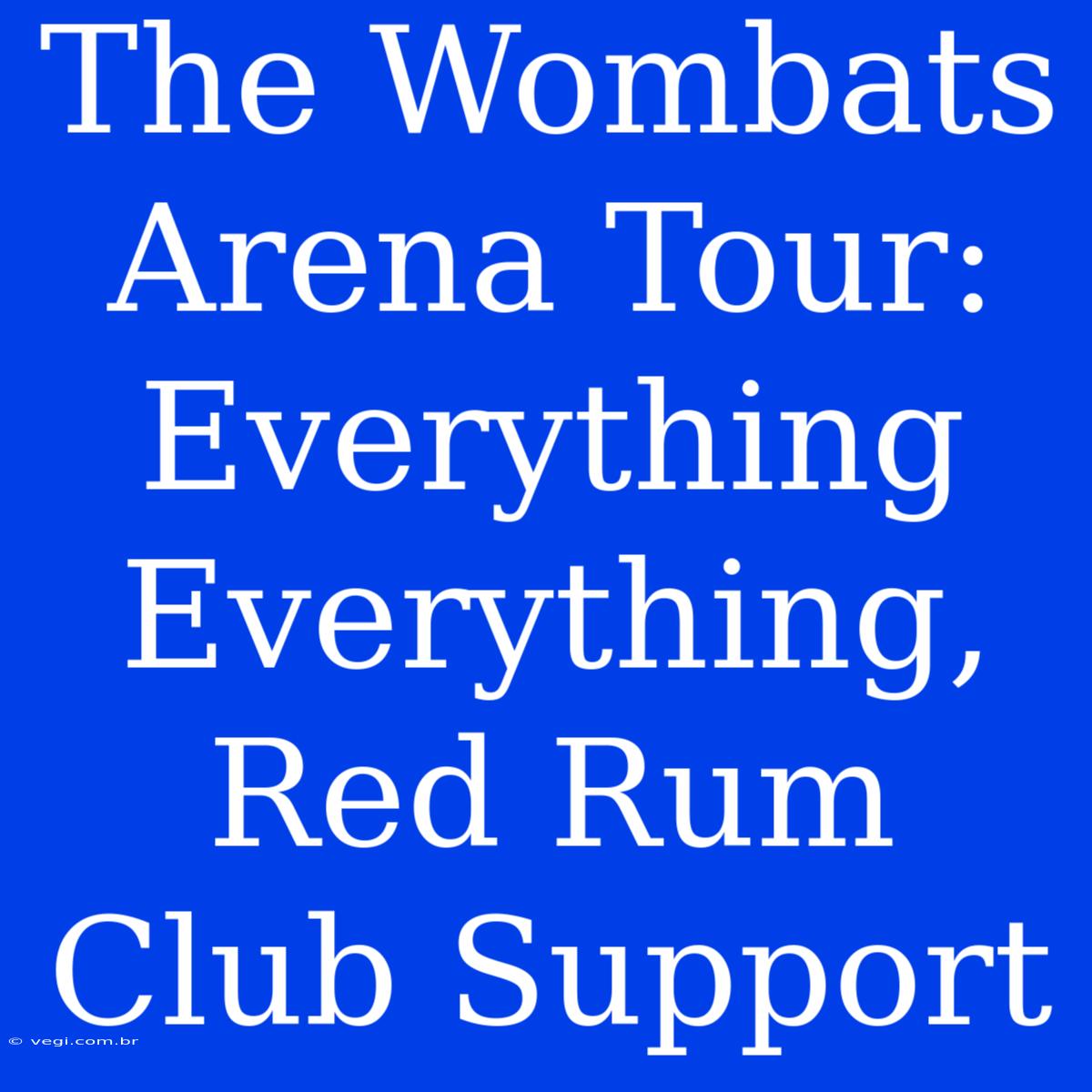 The Wombats Arena Tour:  Everything Everything, Red Rum Club Support