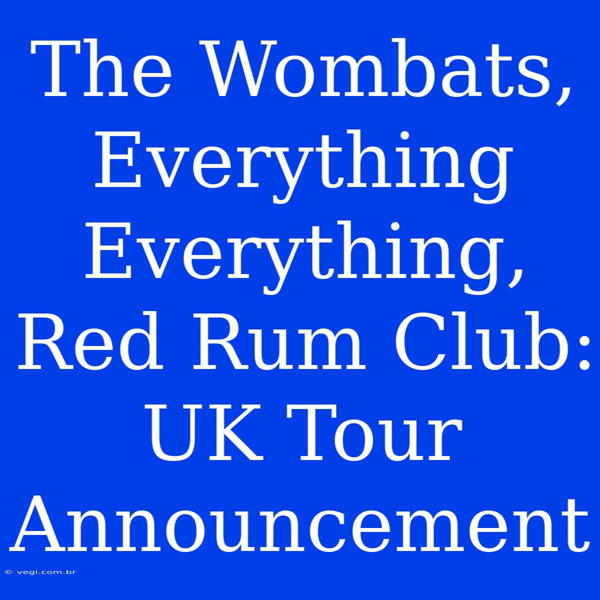 The Wombats, Everything Everything, Red Rum Club: UK Tour Announcement