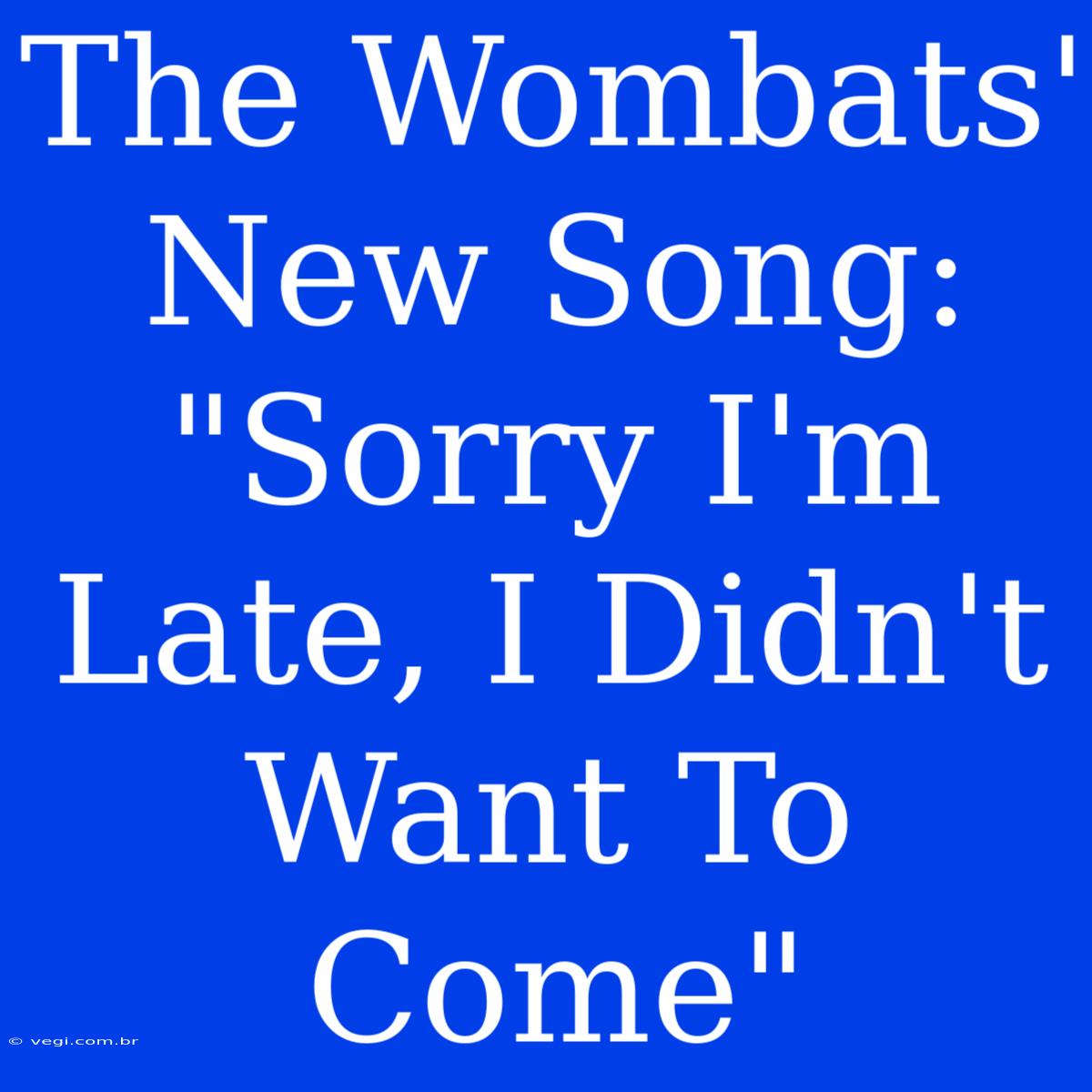 The Wombats' New Song: 