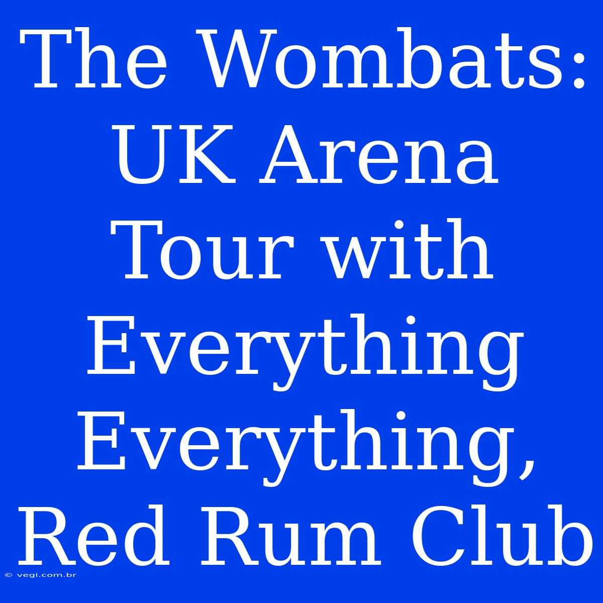 The Wombats: UK Arena Tour With Everything Everything, Red Rum Club 