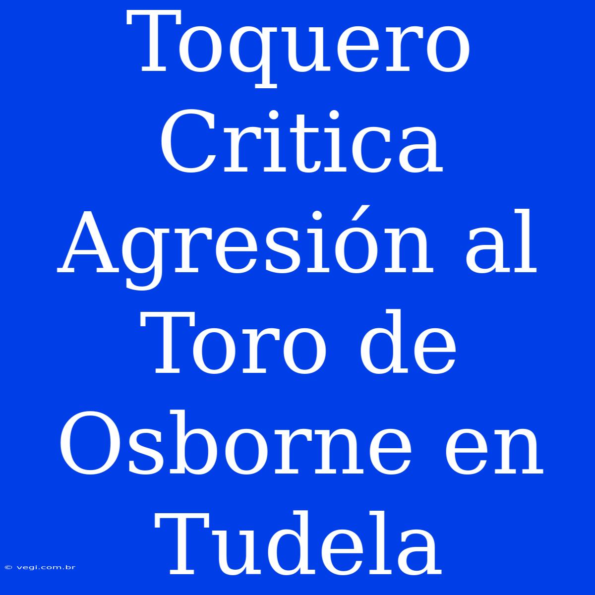 Toquero Critica Agresión Al Toro De Osborne En Tudela